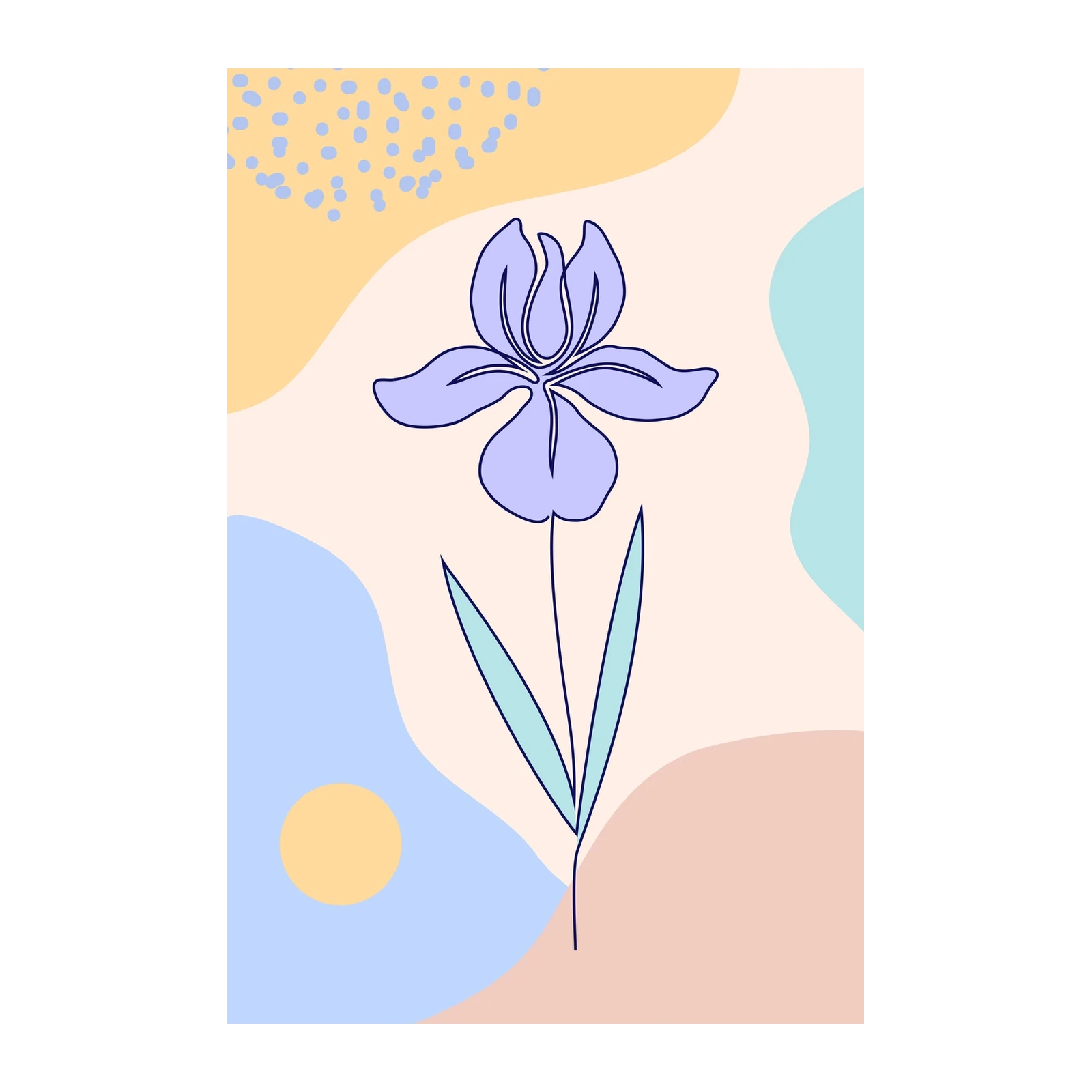 Modern Abstract Iris Flower Wall Art