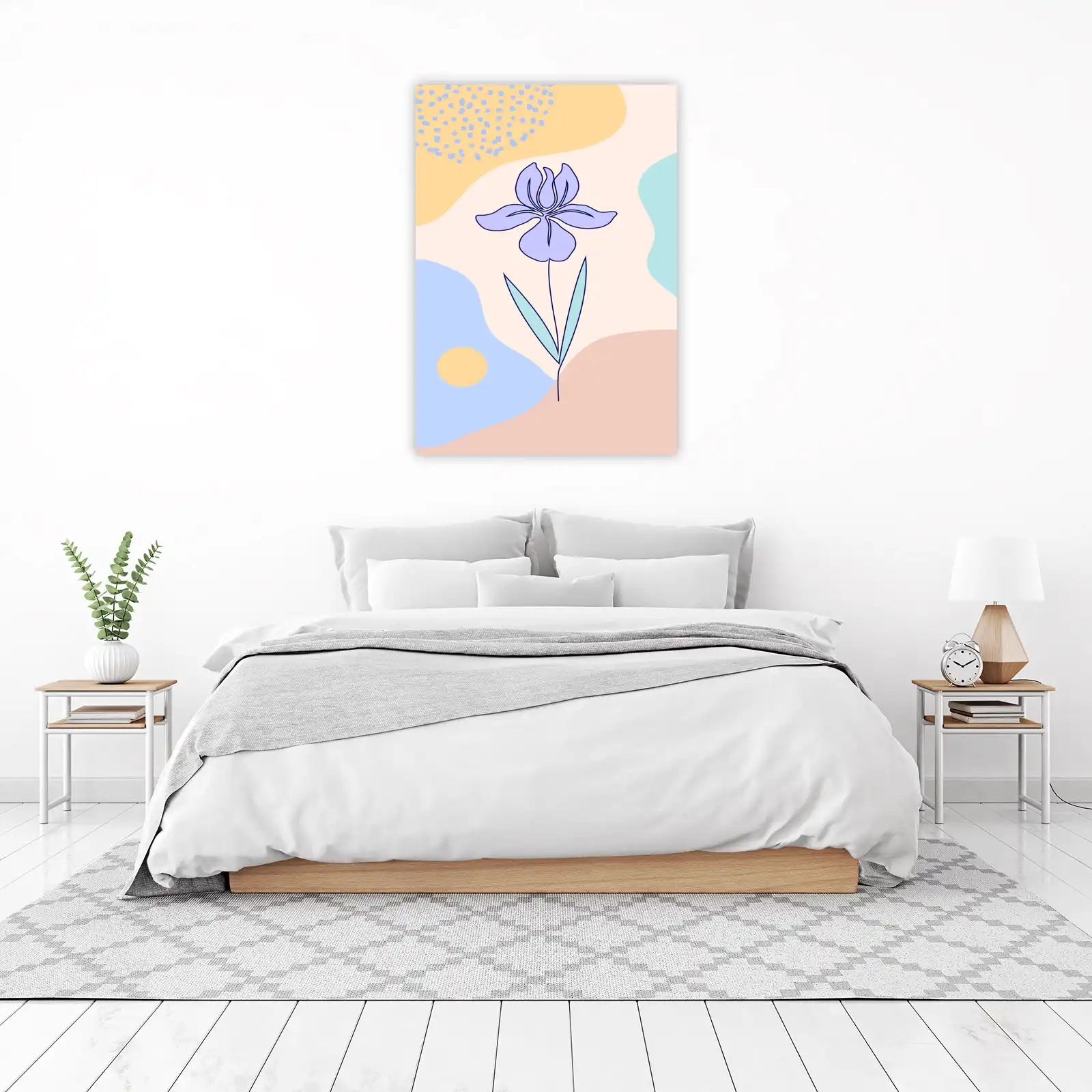 Modern Abstract Iris Flower Wall Art