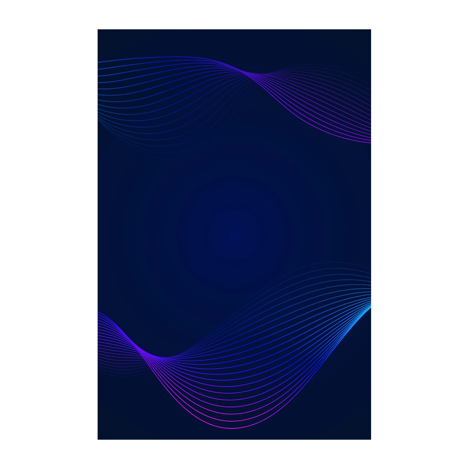 Abstract Gradient Waves Wall Art