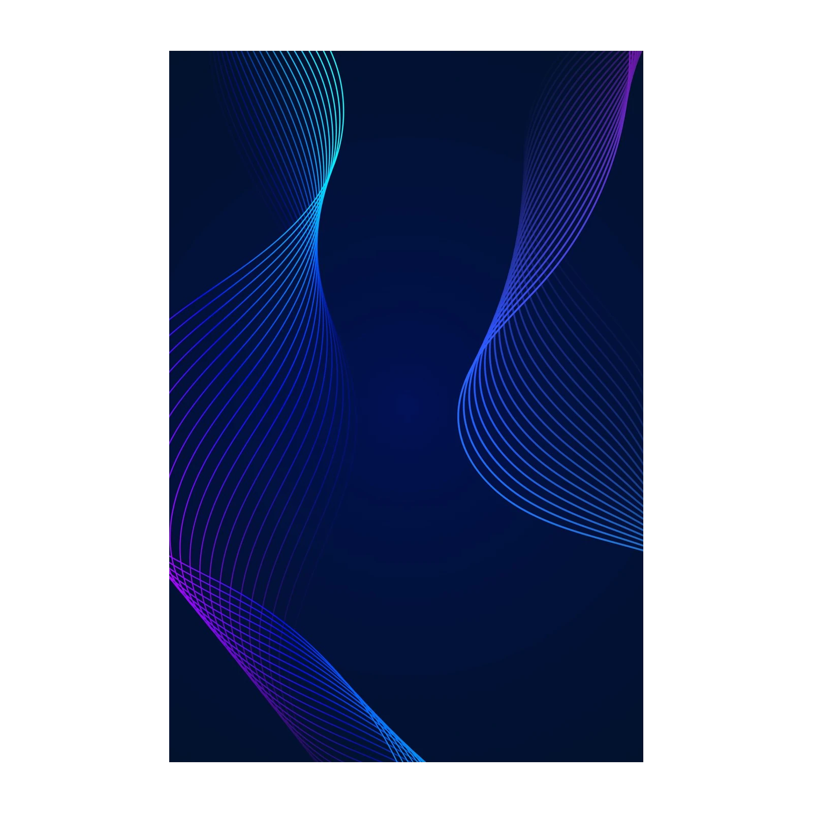 Abstract Blue Wave Gradient Wall Art
