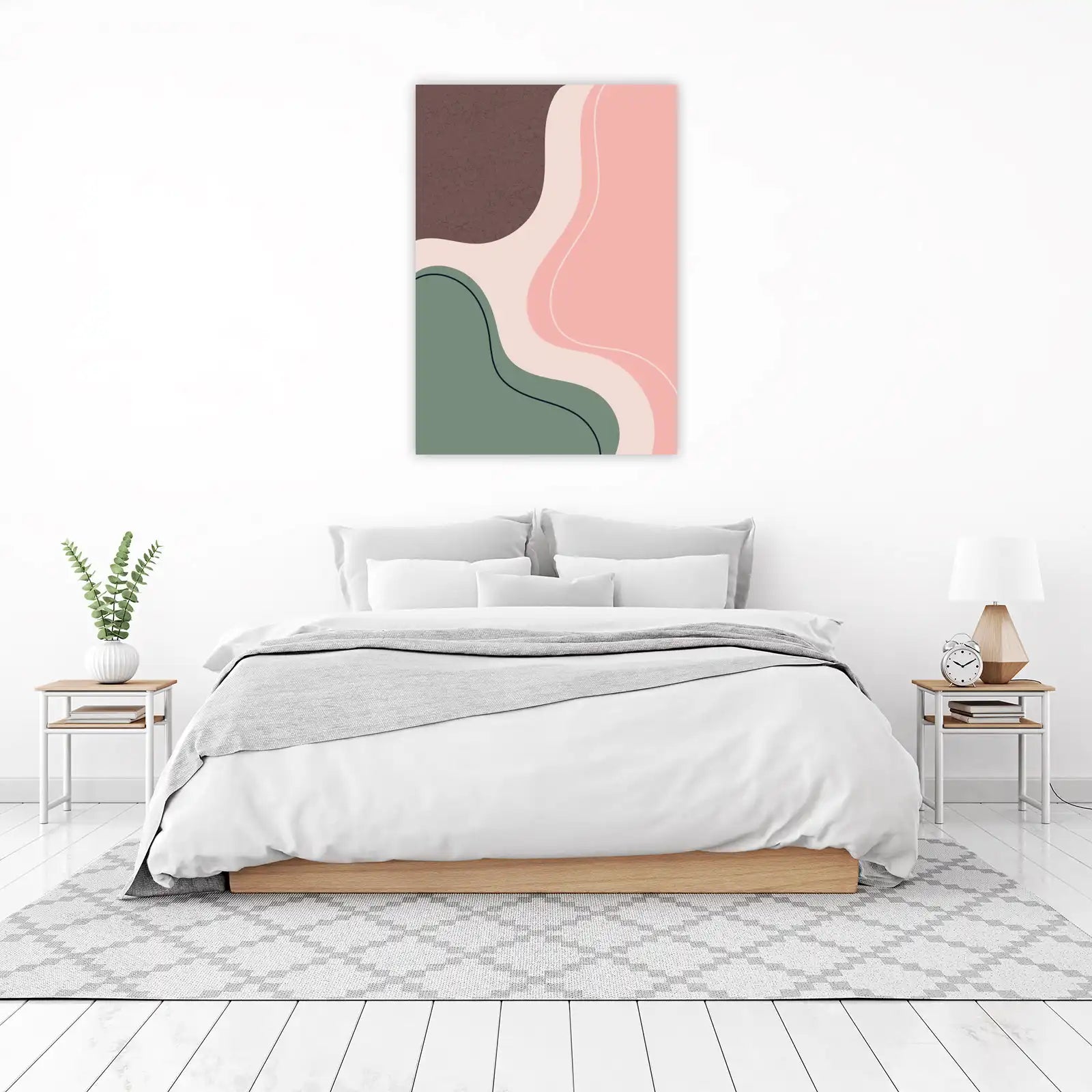 Abstract Wave Blush & Sage Wall Art