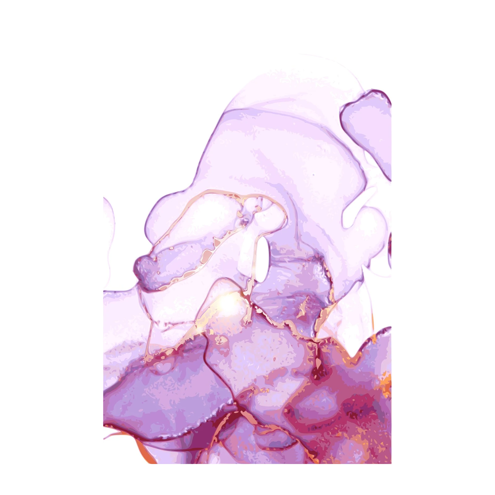 Elegant Purple & Gold Abstract Fluid Wall Art