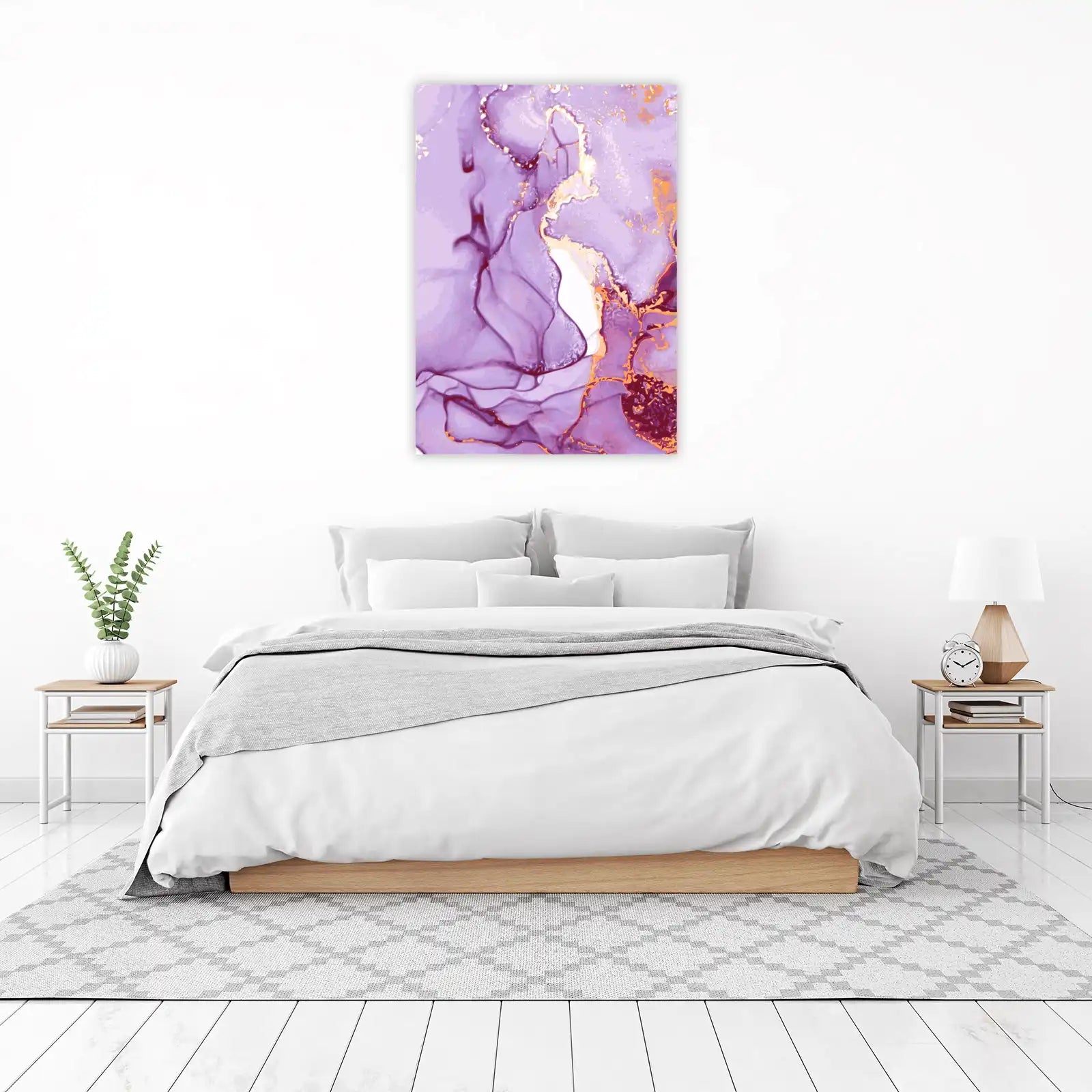 Elegant Lavender & Gold Abstract Wall Art