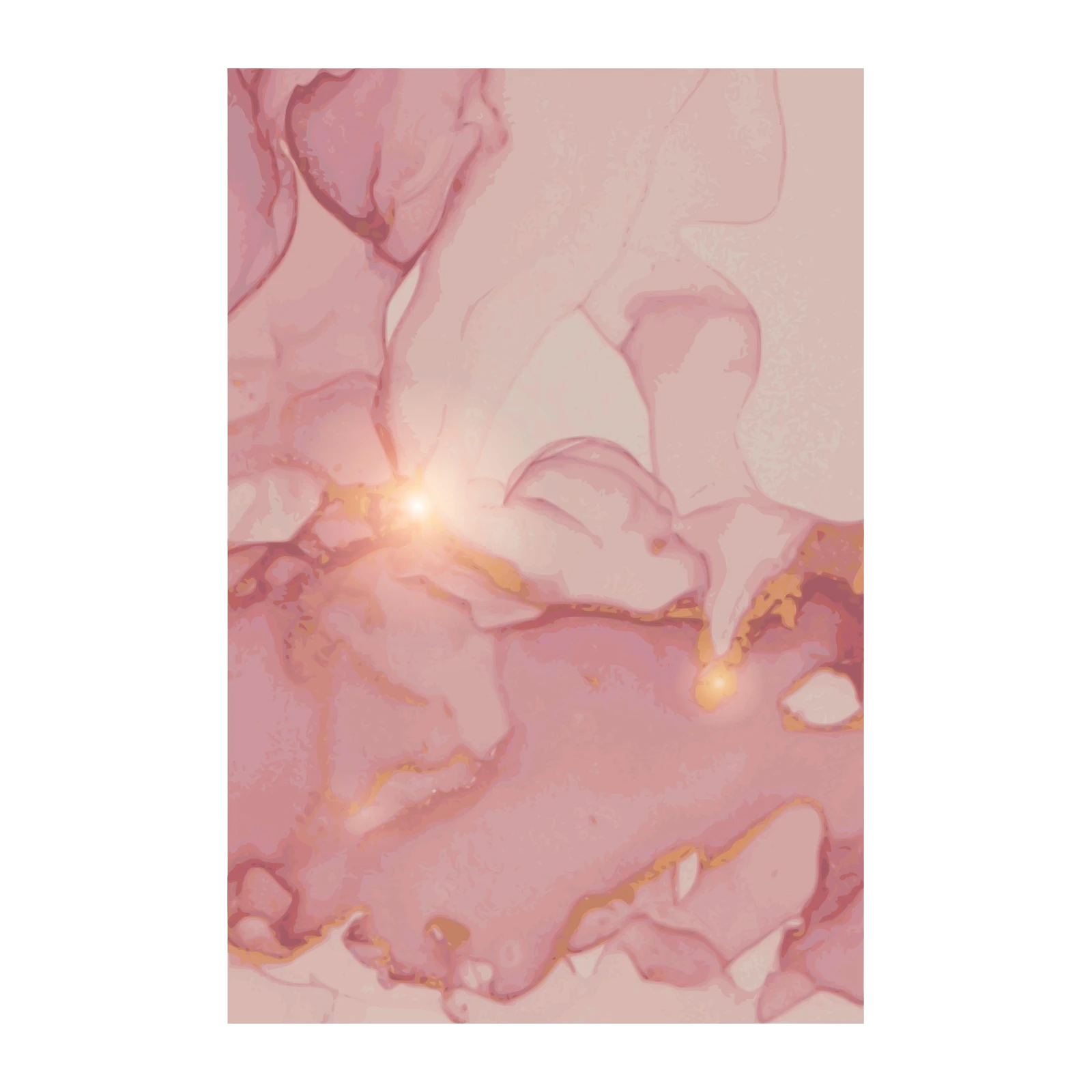 Blush & Gold Abstract Swirls Wall Art