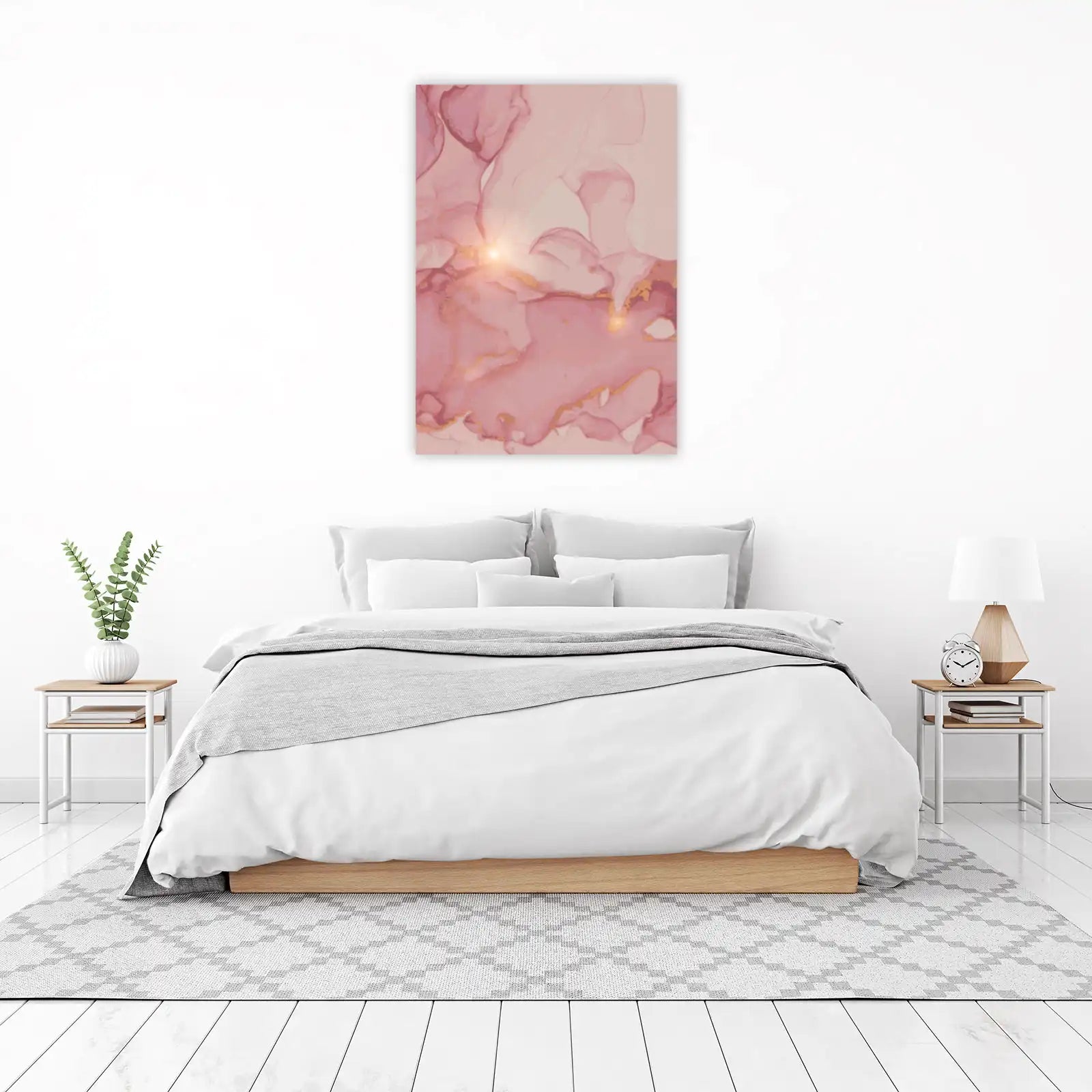 Blush & Gold Abstract Swirls Wall Art