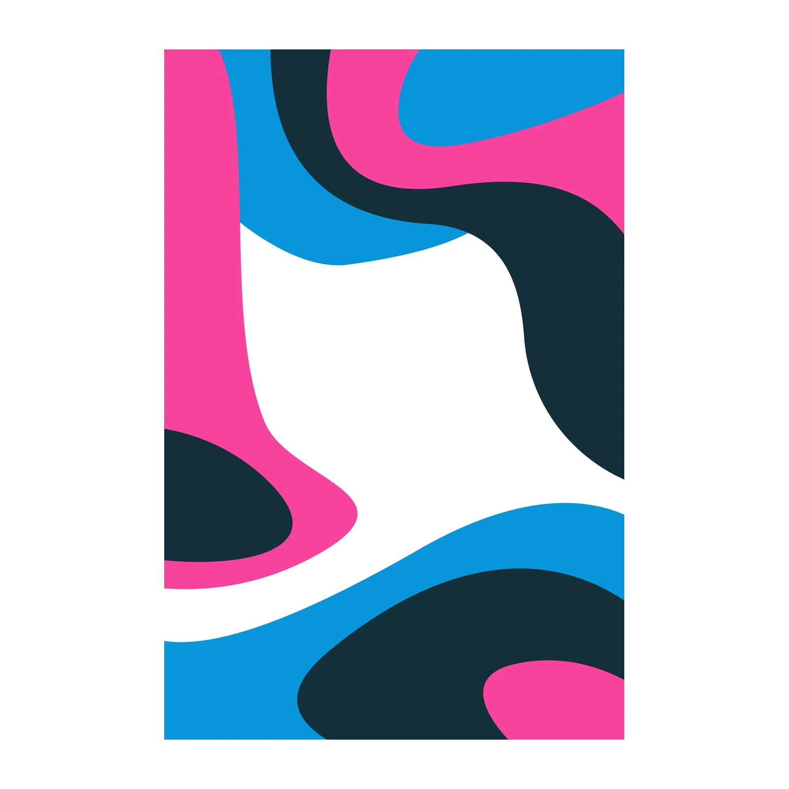 Abstract Swirl Pink Blue Wall Art