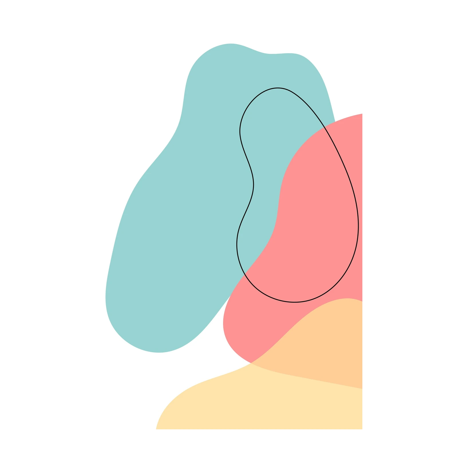 Abstract Organic Shapes Pastel Wall Art
