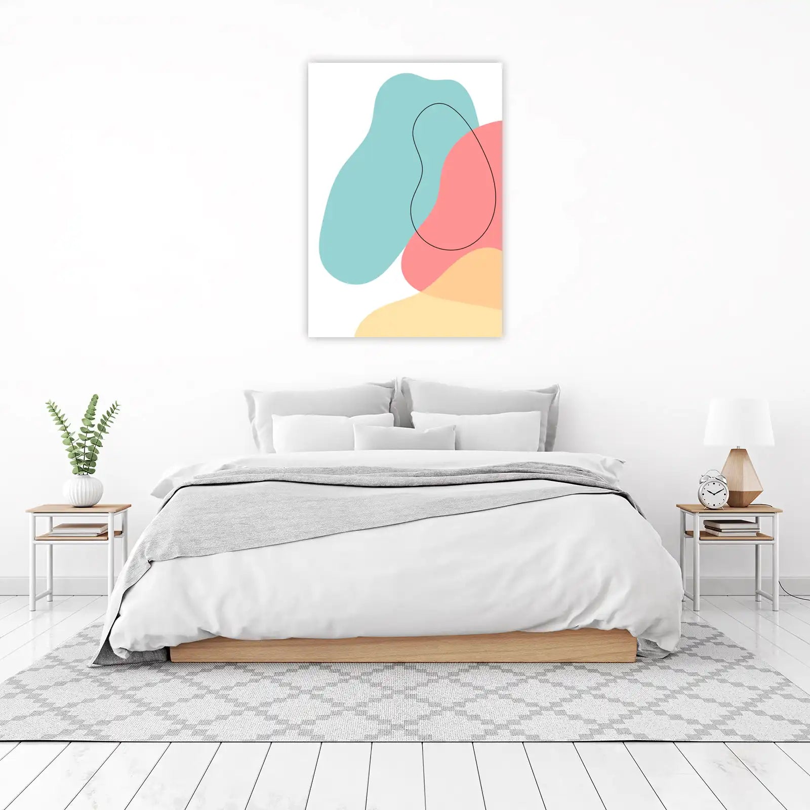 Abstract Organic Shapes Pastel Wall Art