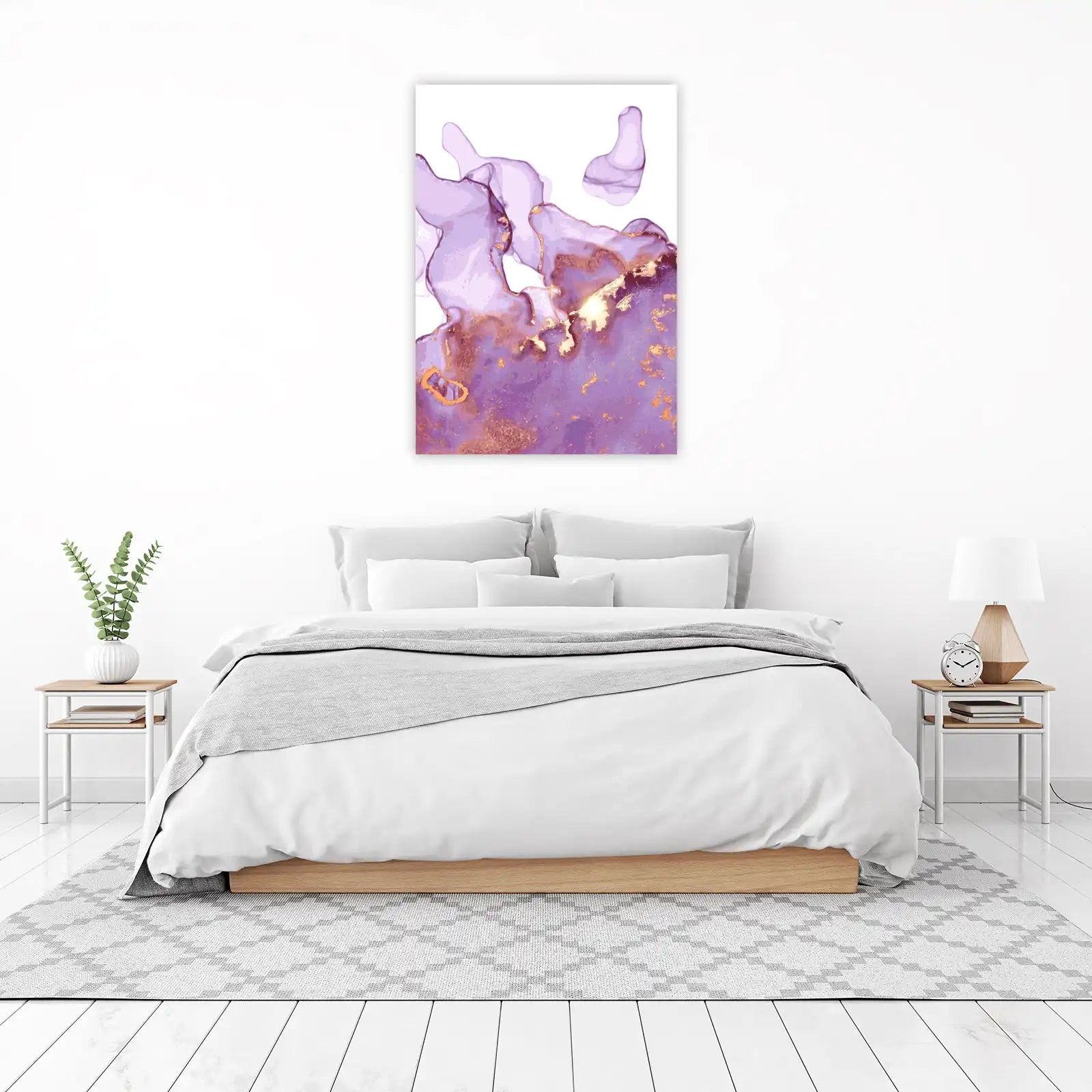 Luxury Lavender & Gold Abstract Wall Art
