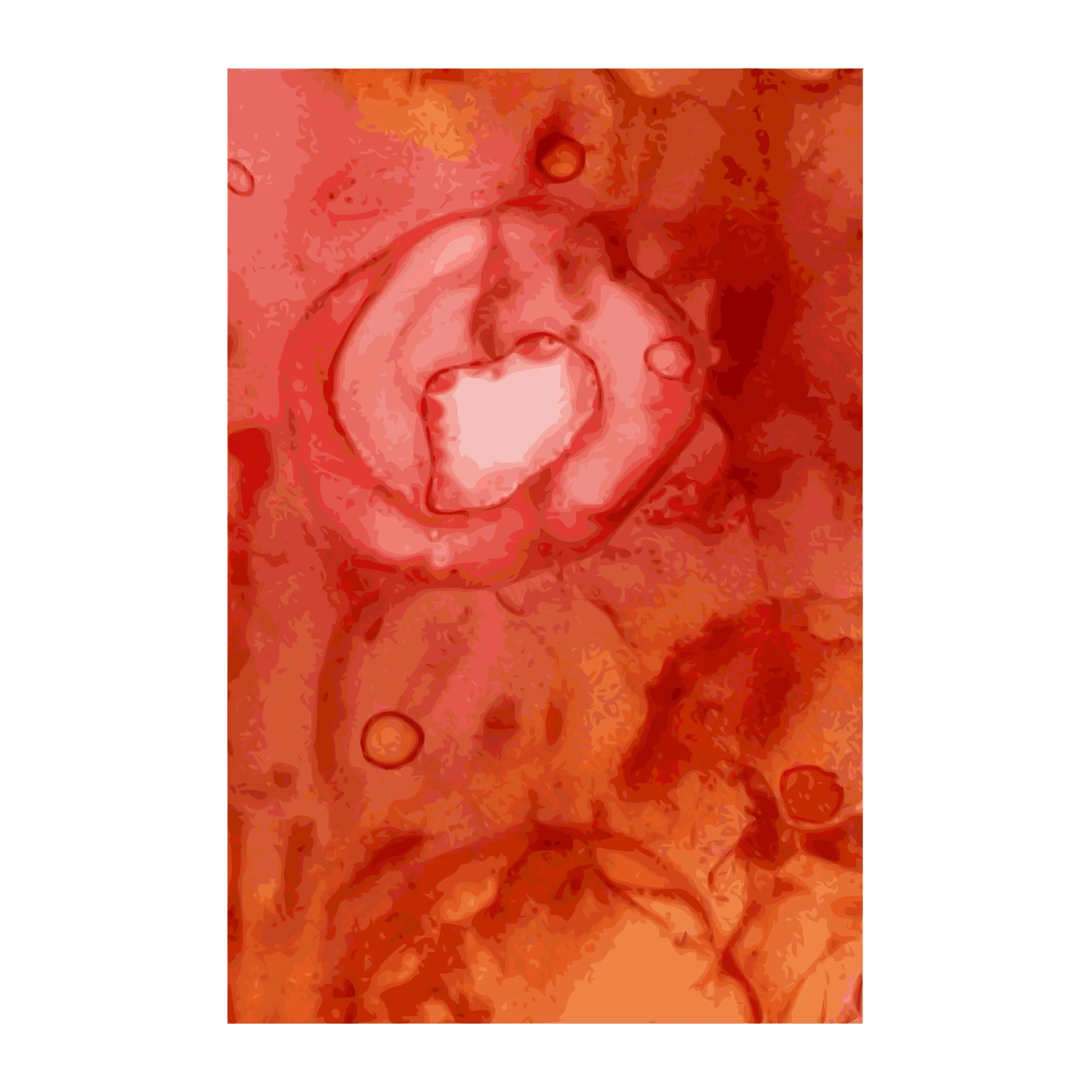 Abstract Red Organic Flow Wall Art
