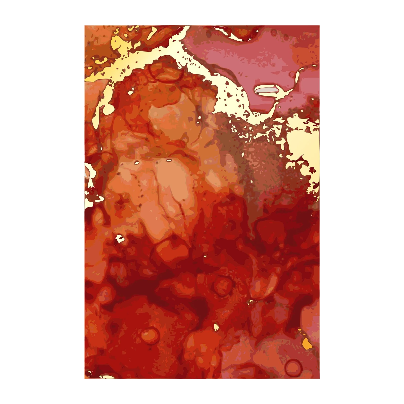 Vibrant Red & Gold Abstract Art Wall Art