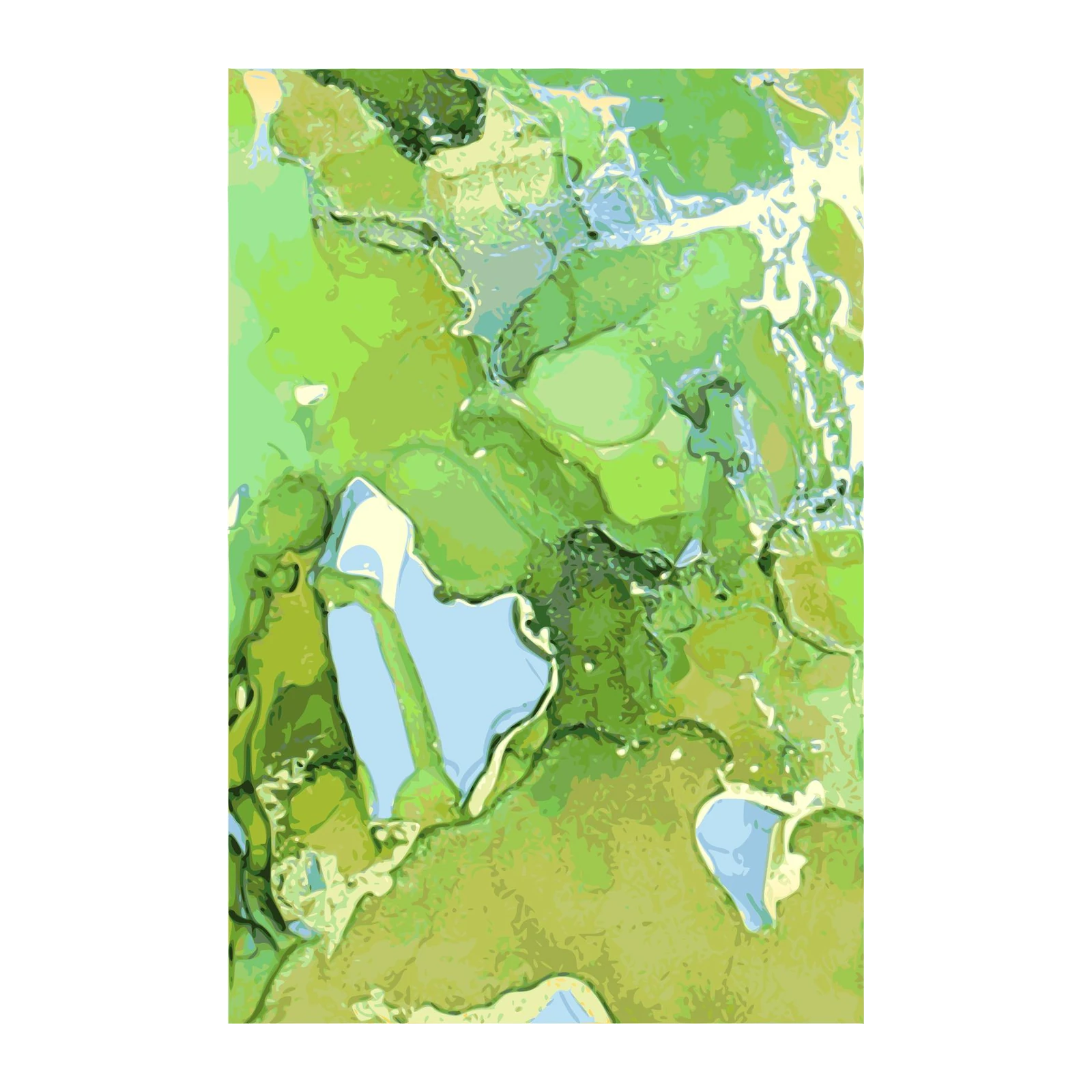 Abstract Green & Blue Fluid Art Wall Art