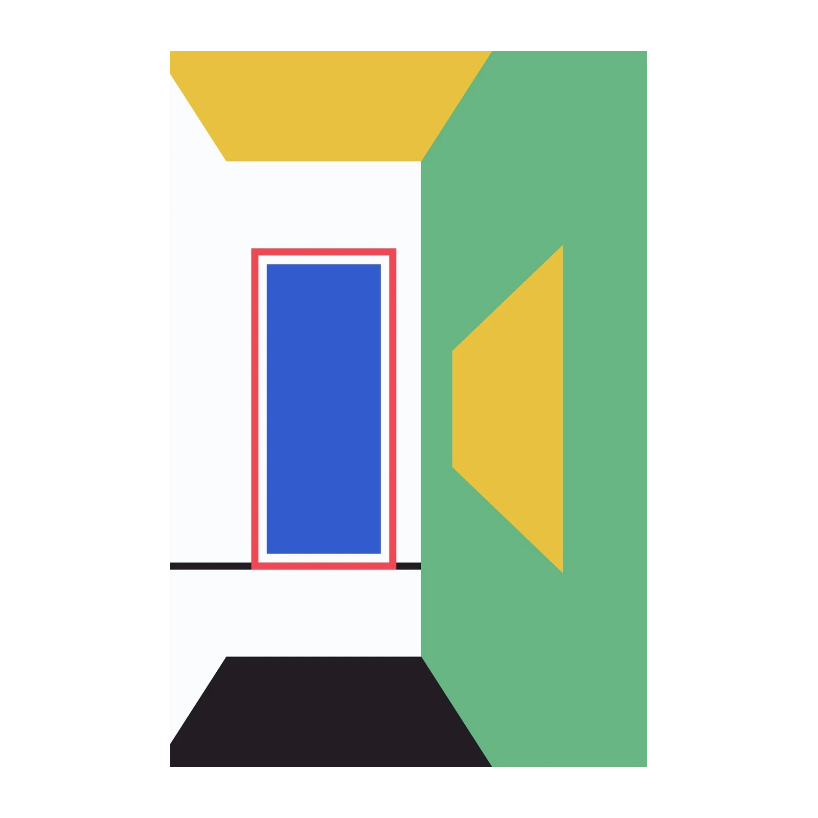 Modern Geometric Abstract Blue & Green Wall Art