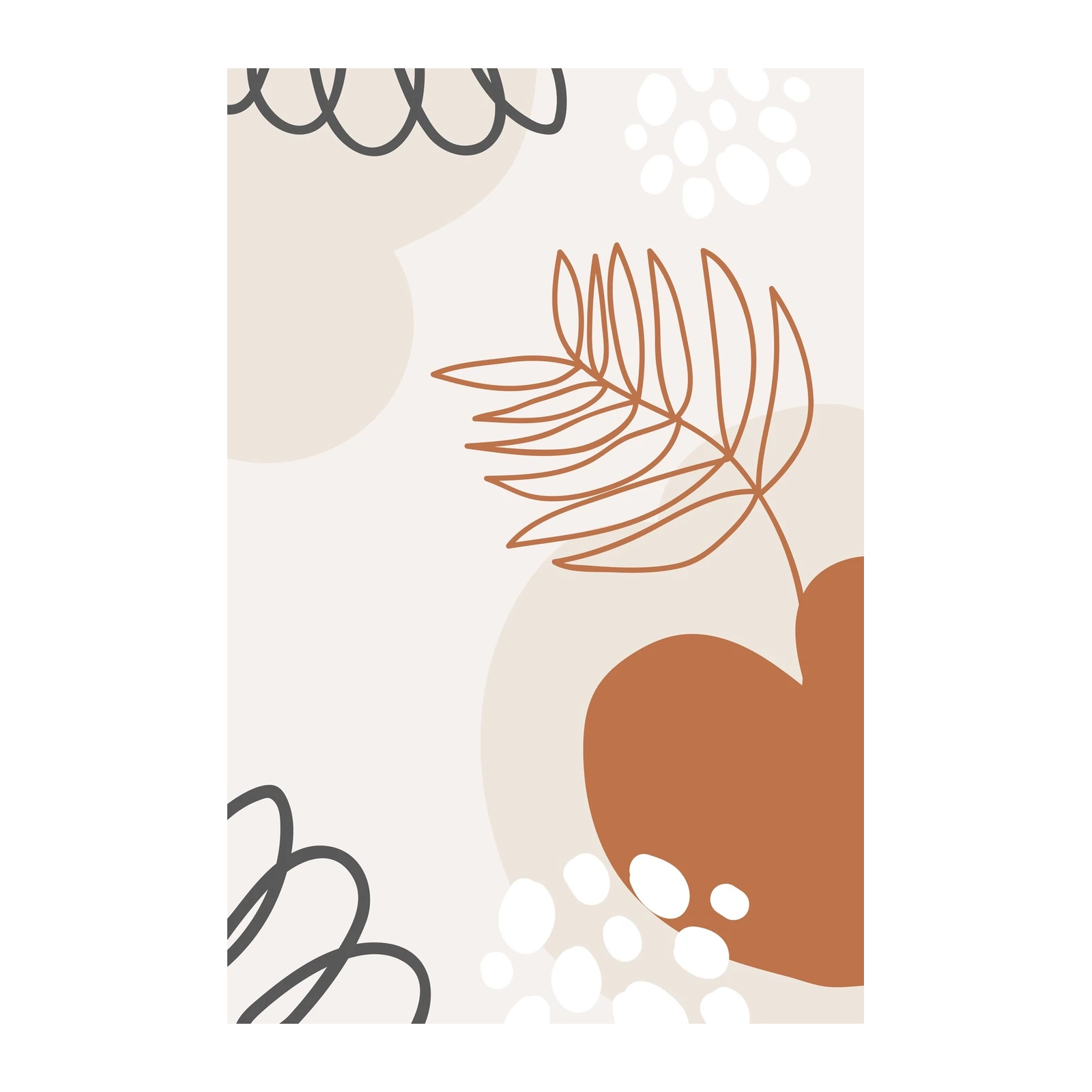 Boho Abstract Palm Leaf Wall Art