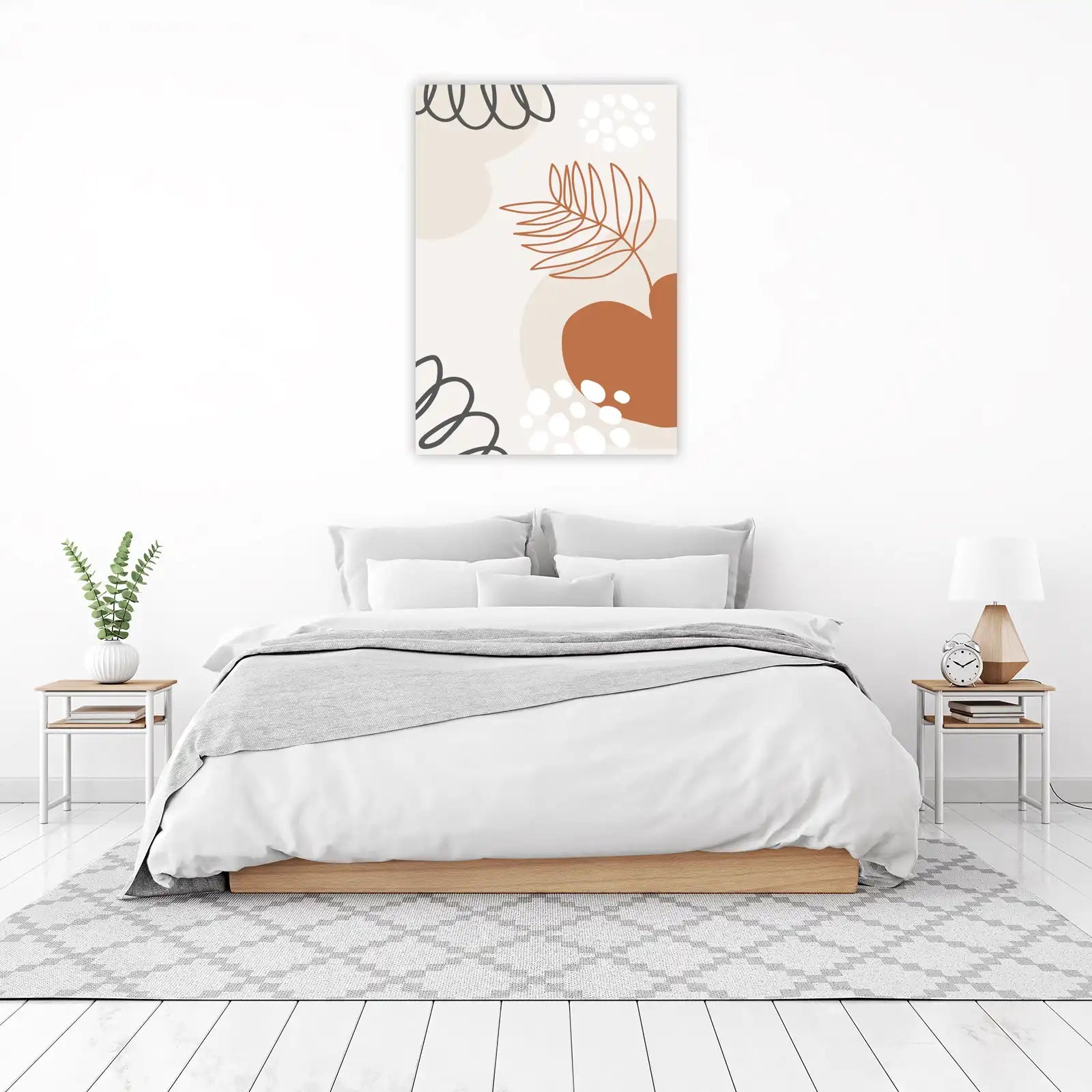 Boho Abstract Palm Leaf Wall Art