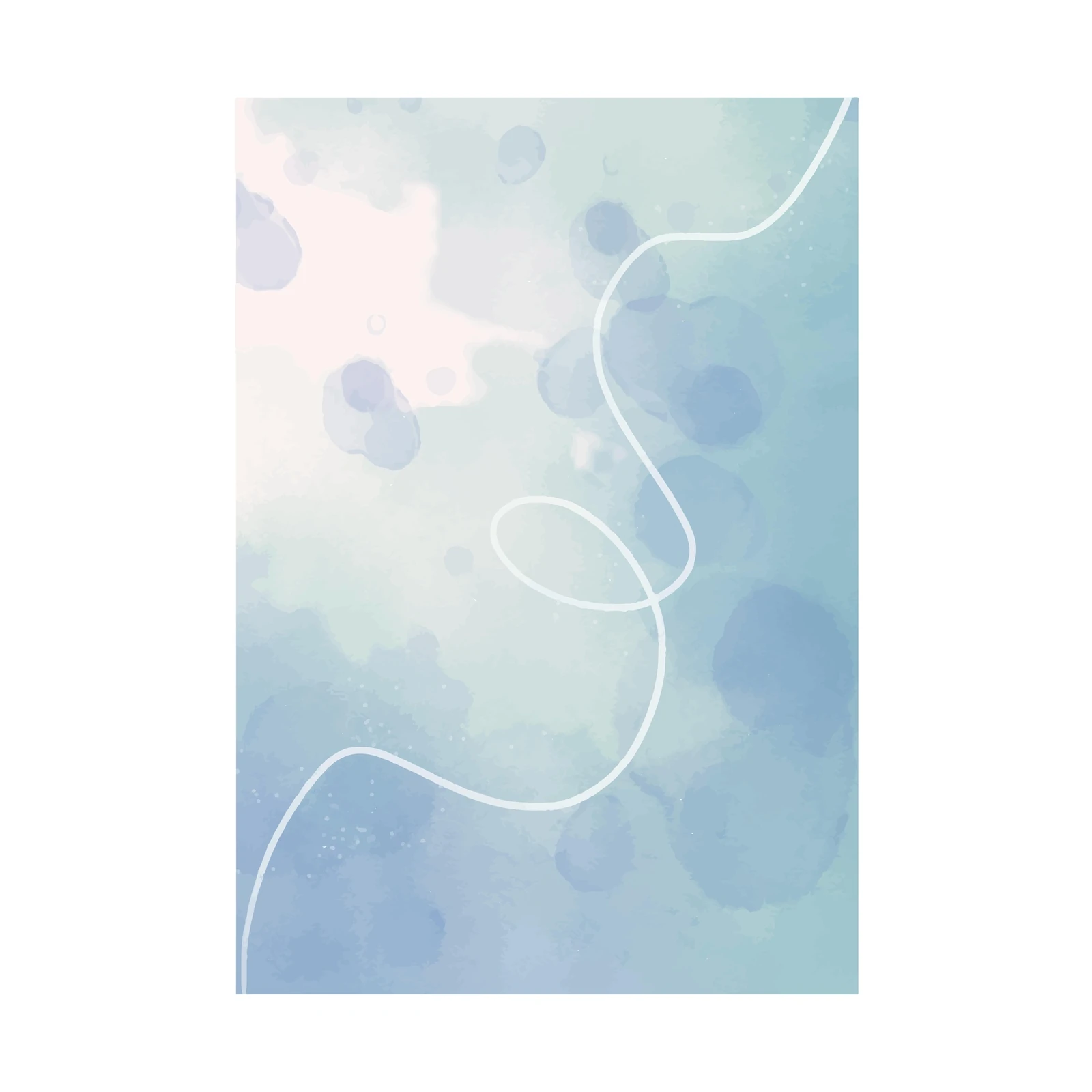 Serene Watercolor Swirls Wall Art