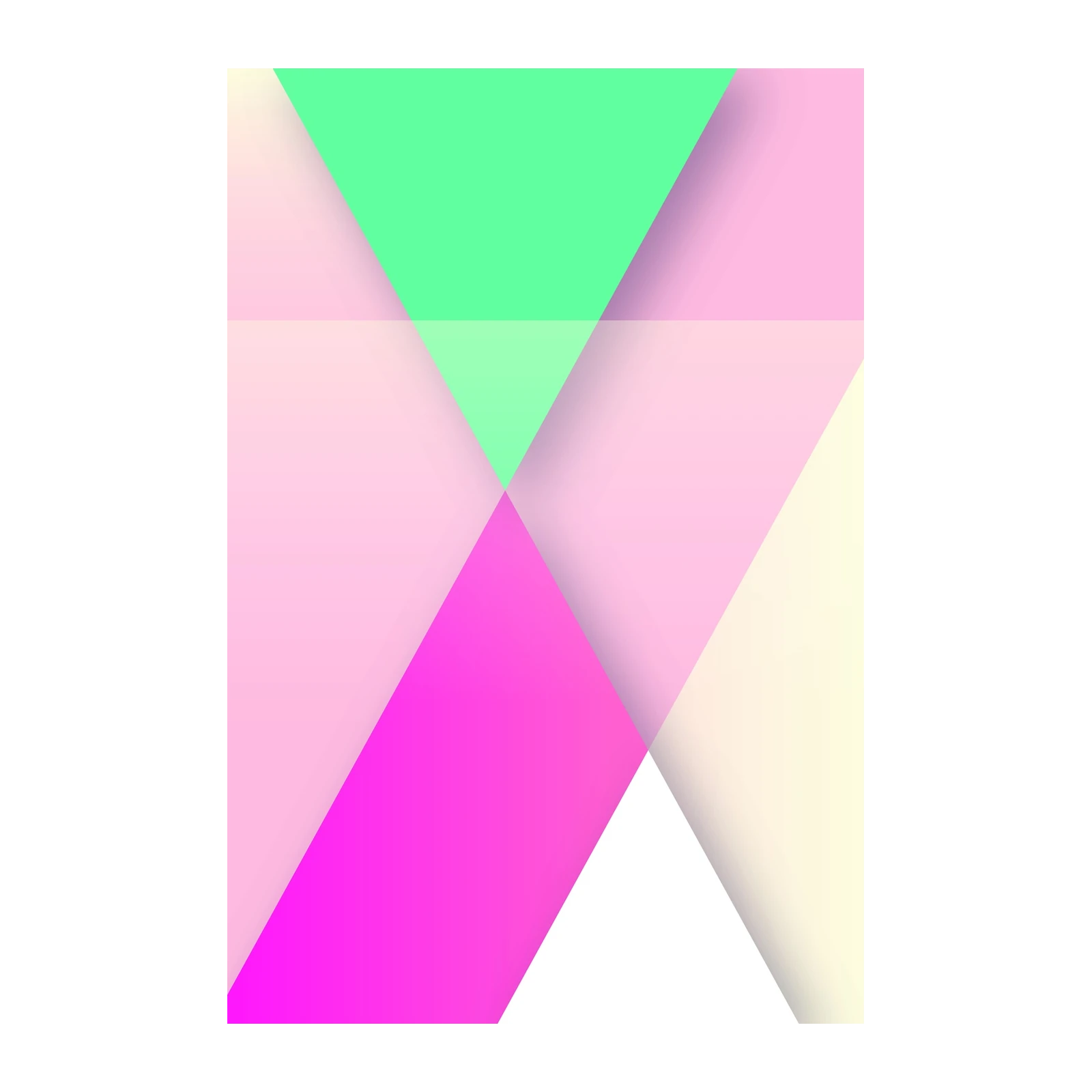 Abstract Geometric Pink Mint Wall Art
