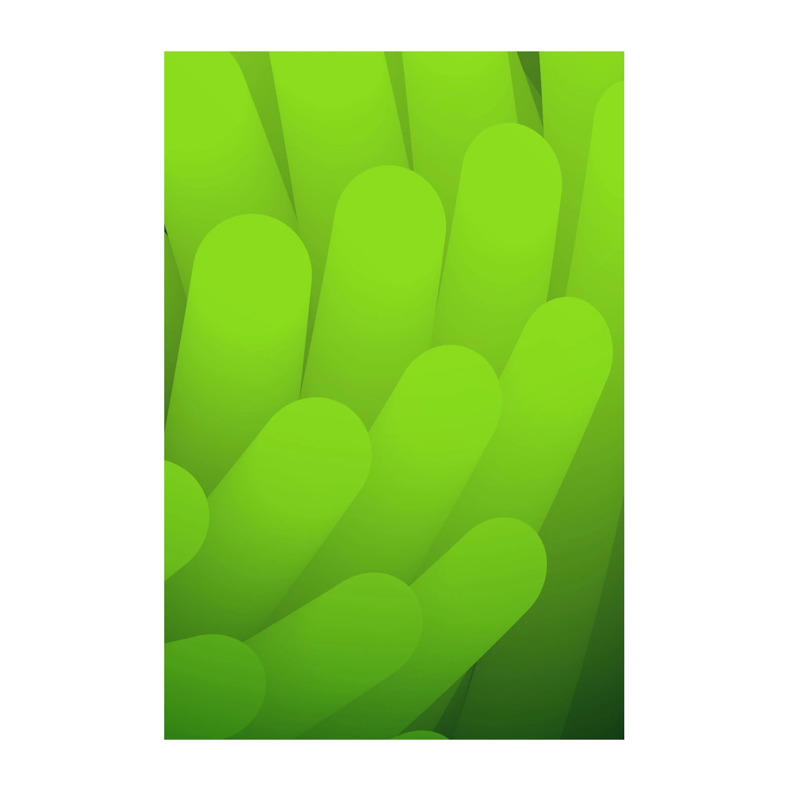 Abstract Green Gradient Organic Shapes Wall Art