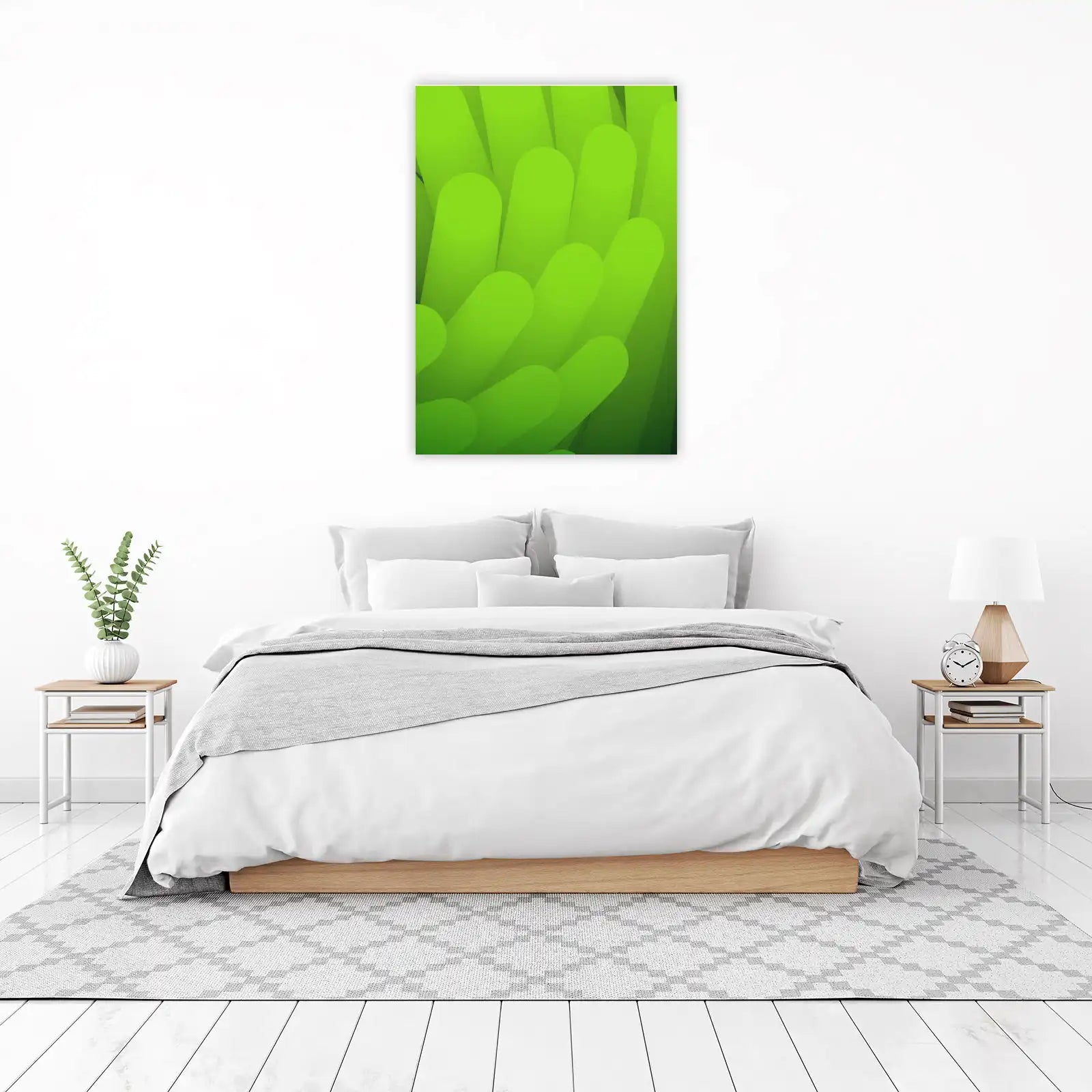 Abstract Green Gradient Organic Shapes Wall Art