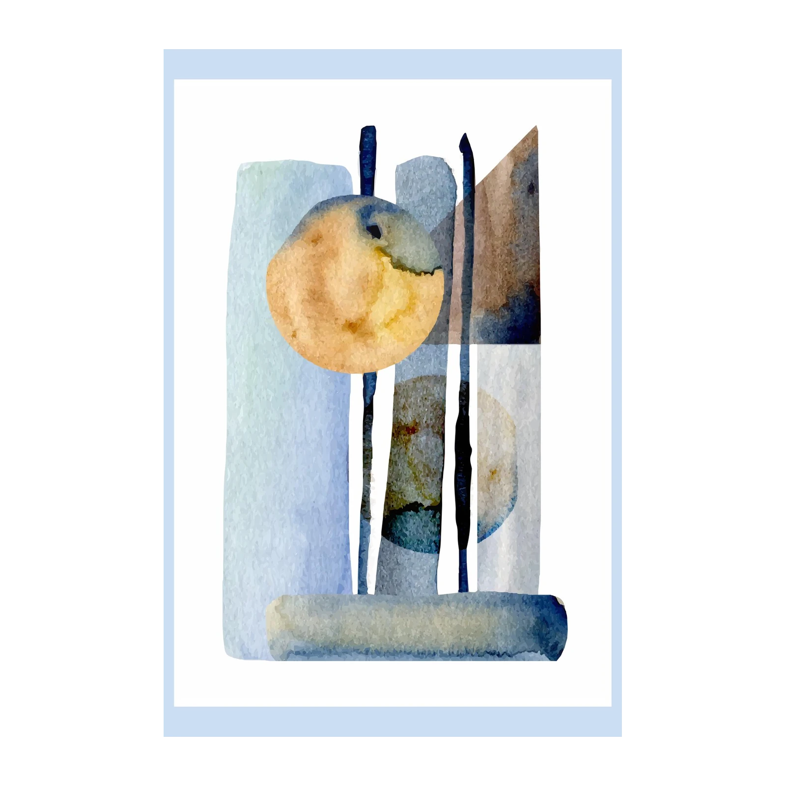 Abstract Geometric Watercolor Wall Art