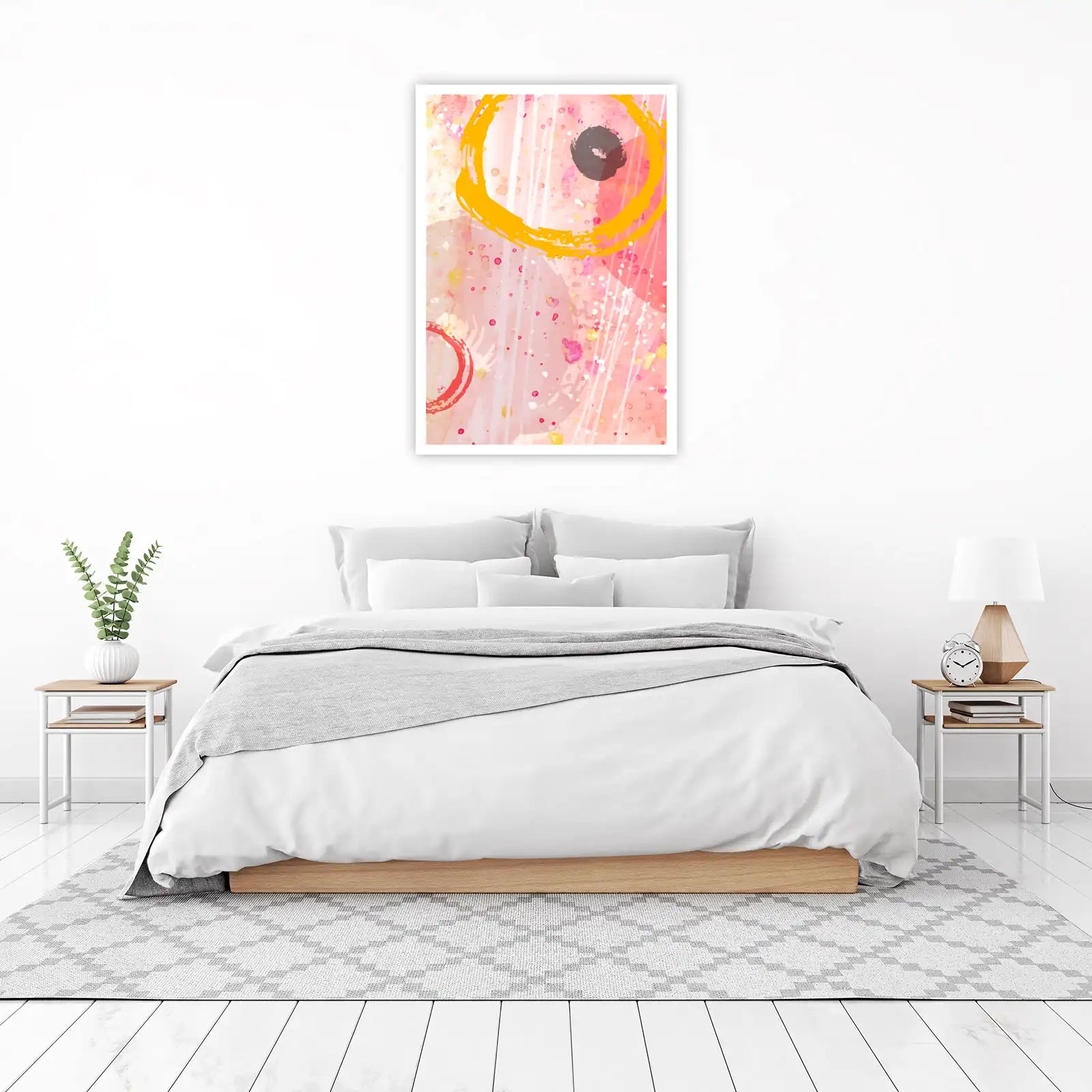 Abstract Blush & Gold Circles Wall Art