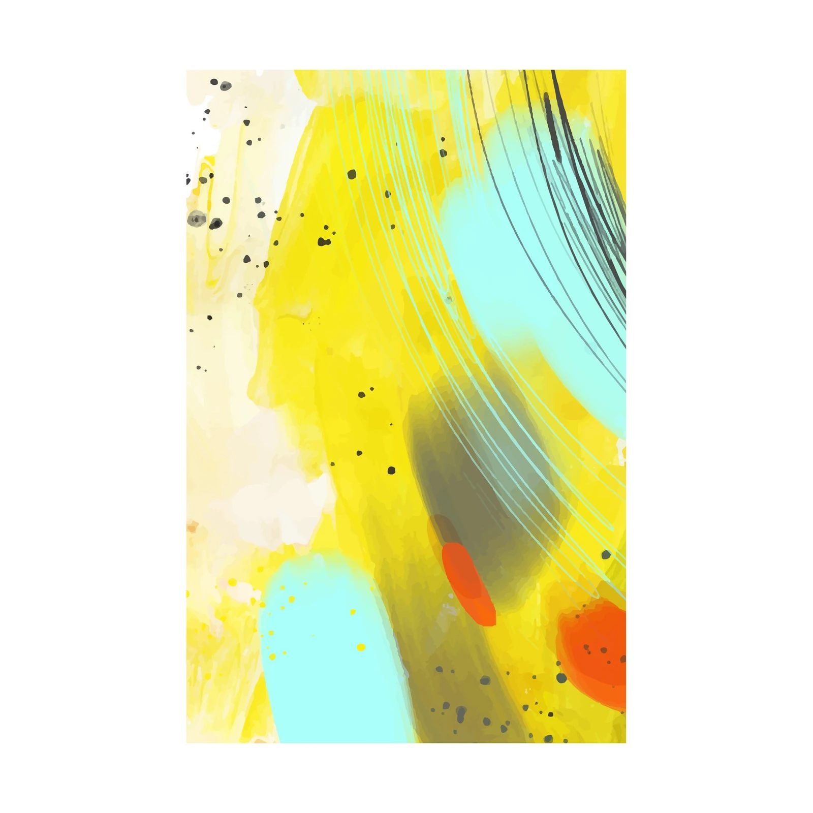 Vibrant Abstract Splash Yellow Wall Art