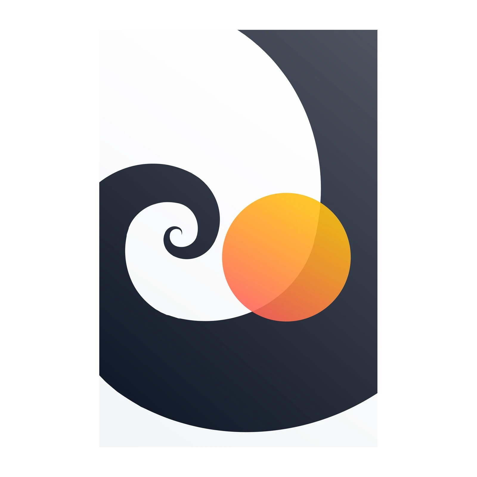 Abstract Swirl Orange Circle Wall Art
