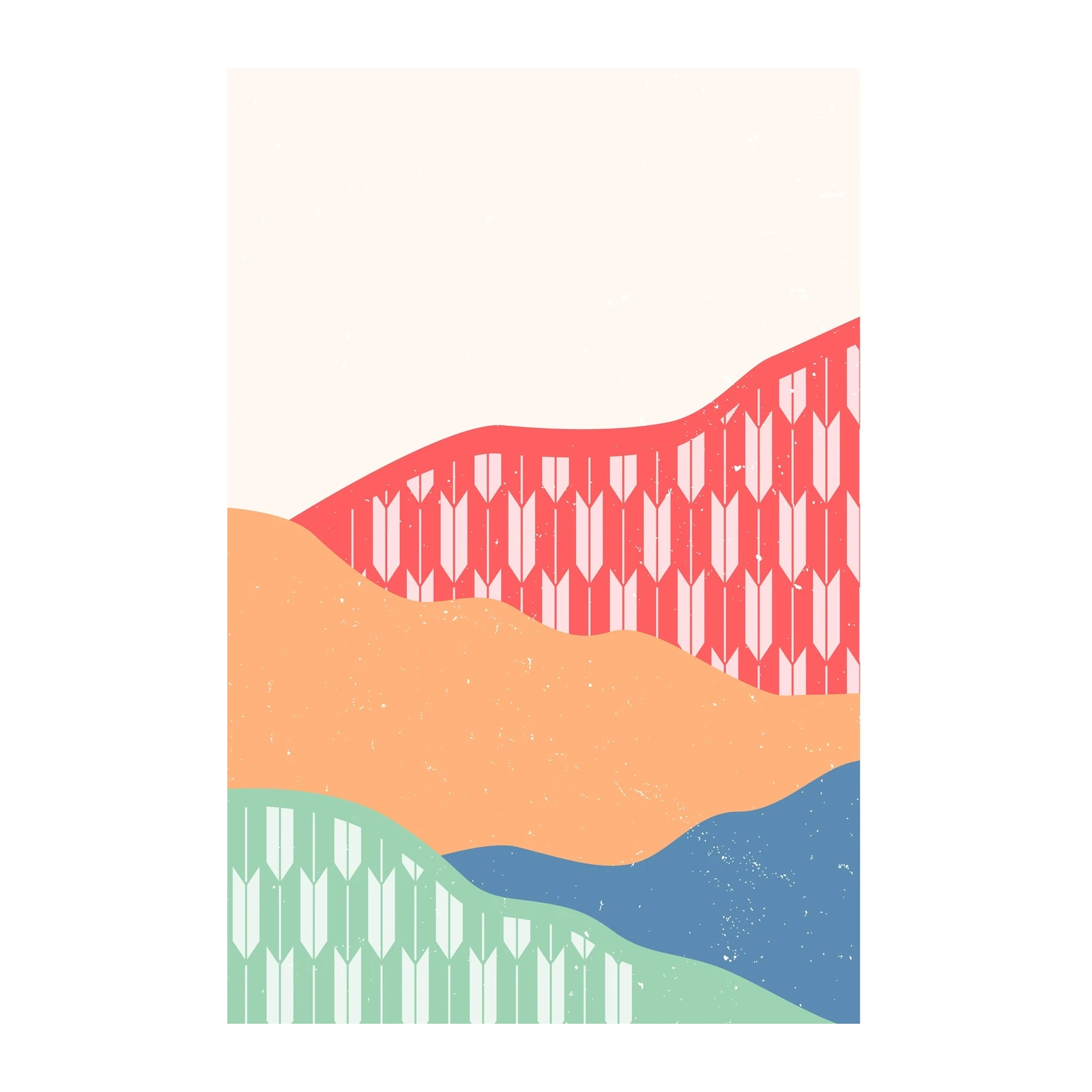 Abstract Geometric Arrow Landscape Wall Art