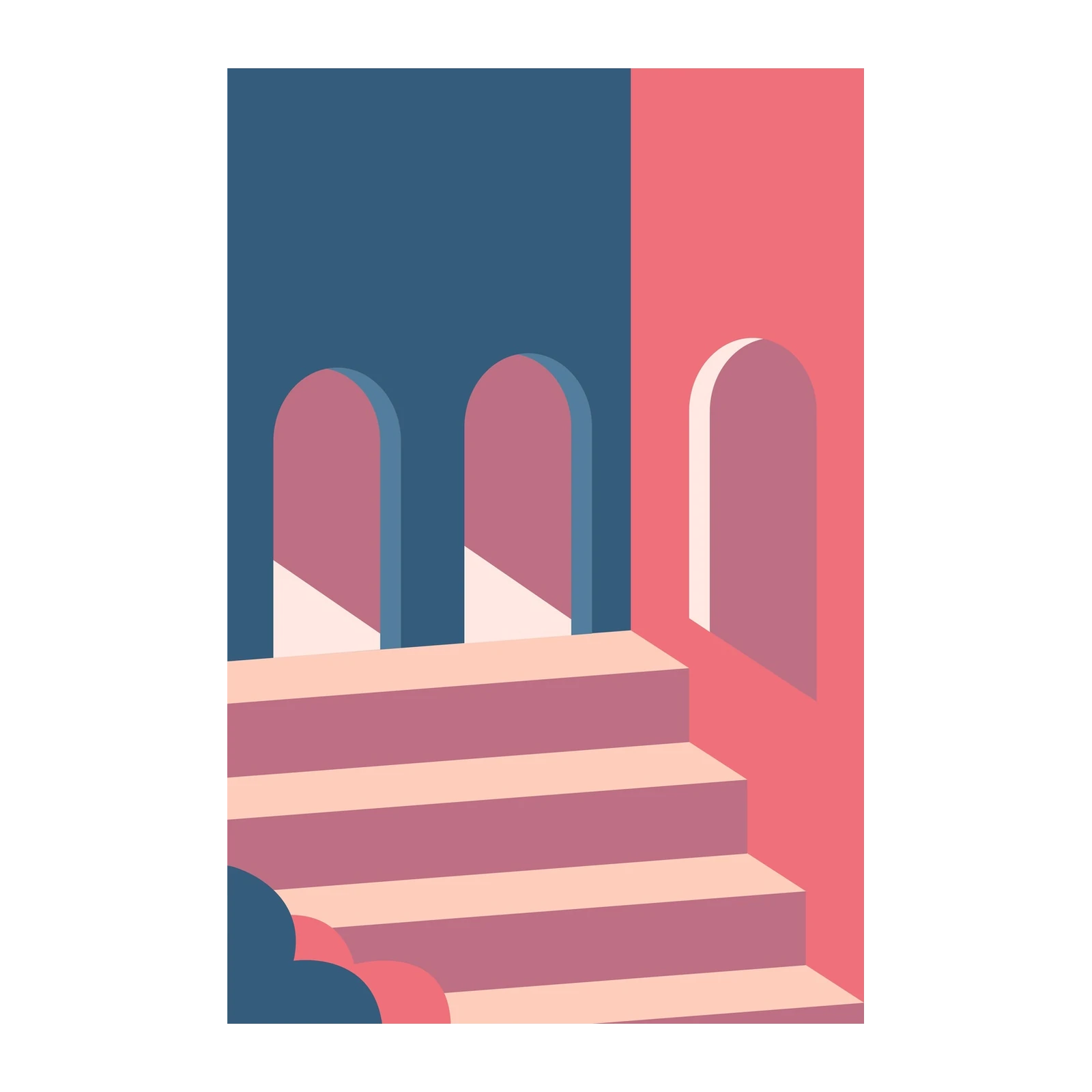 Abstract Archway & Stairs Geometric Wall Art