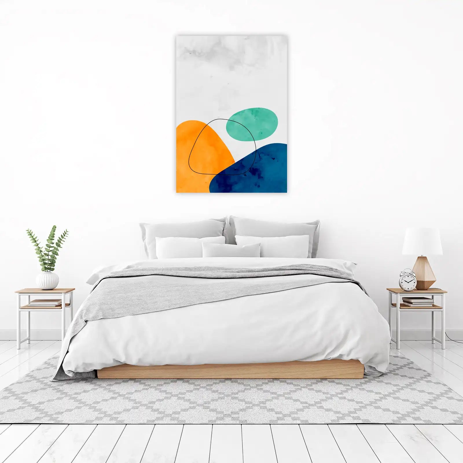 Abstract Geo Splash Orange Teal Wall Art