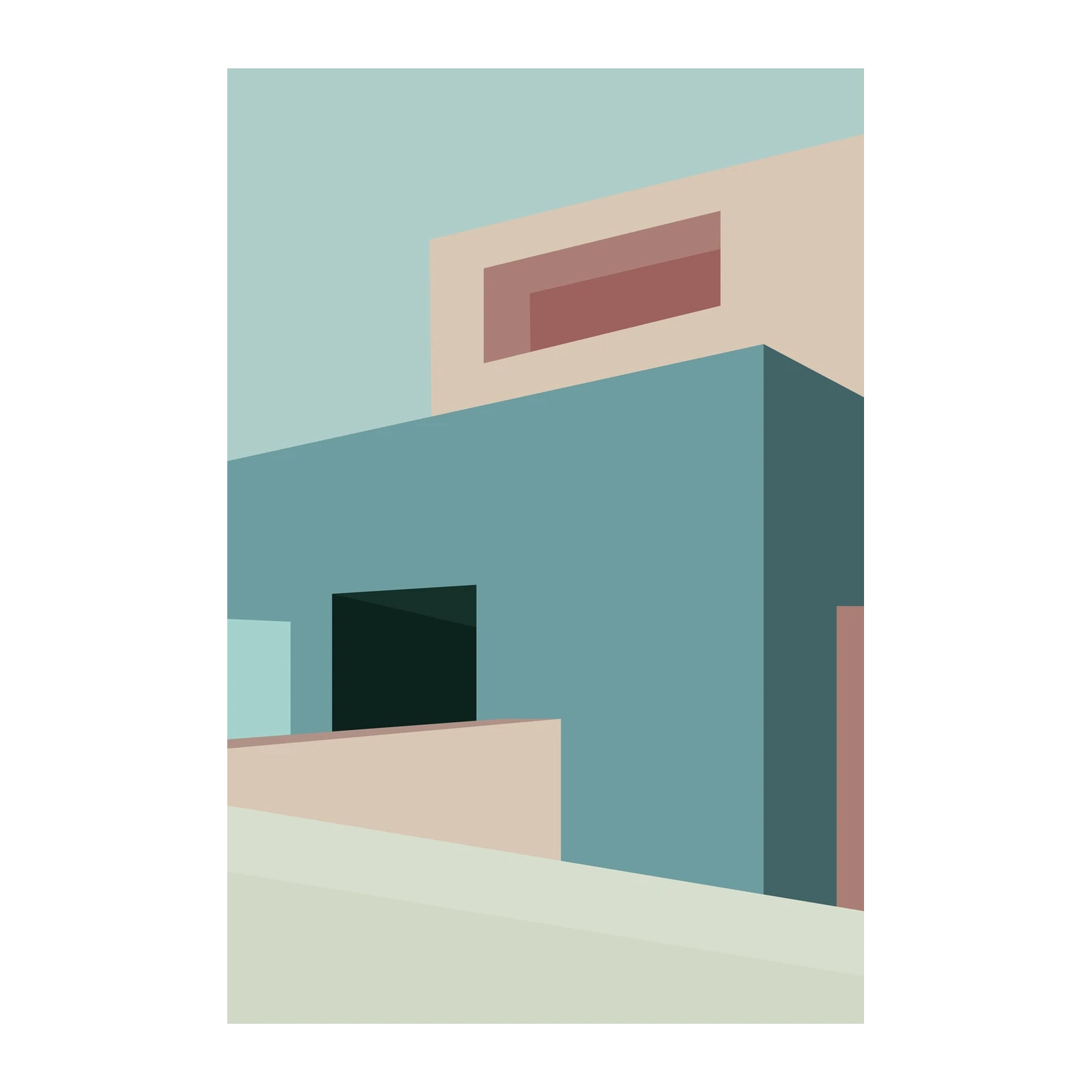 Modern Geometric Architecture Wall Art