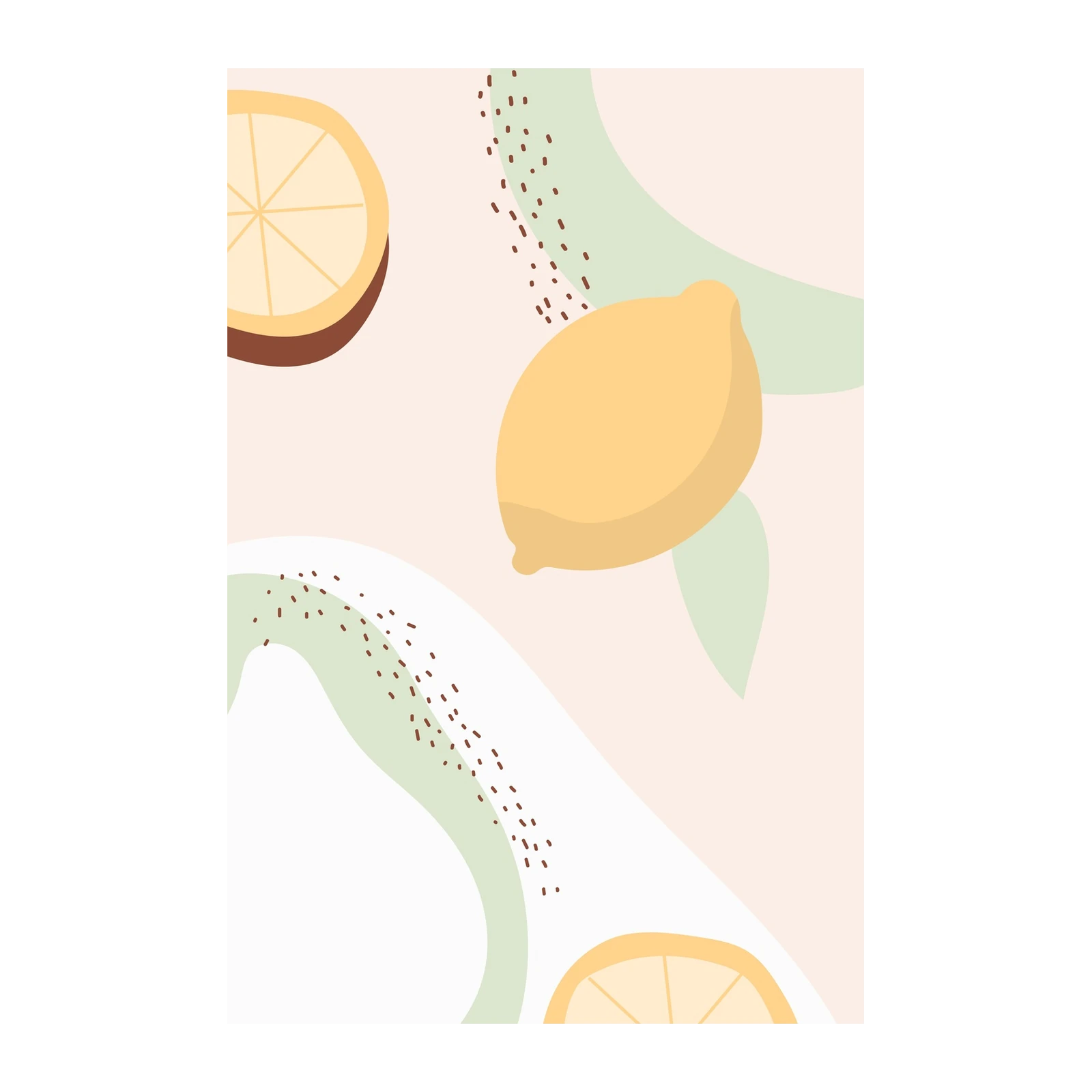 Abstract Lemon Kitchen Art Wall Art