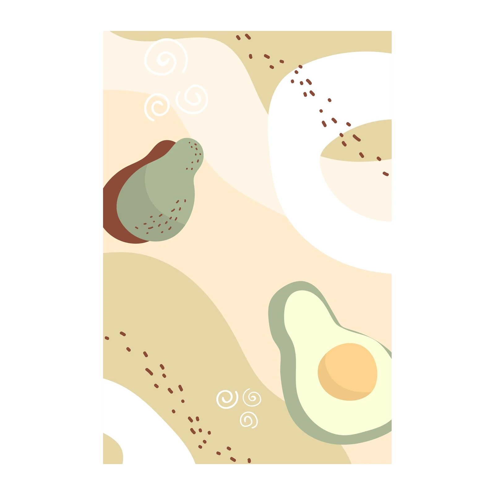 Abstract Avocado Vibes Wall Art