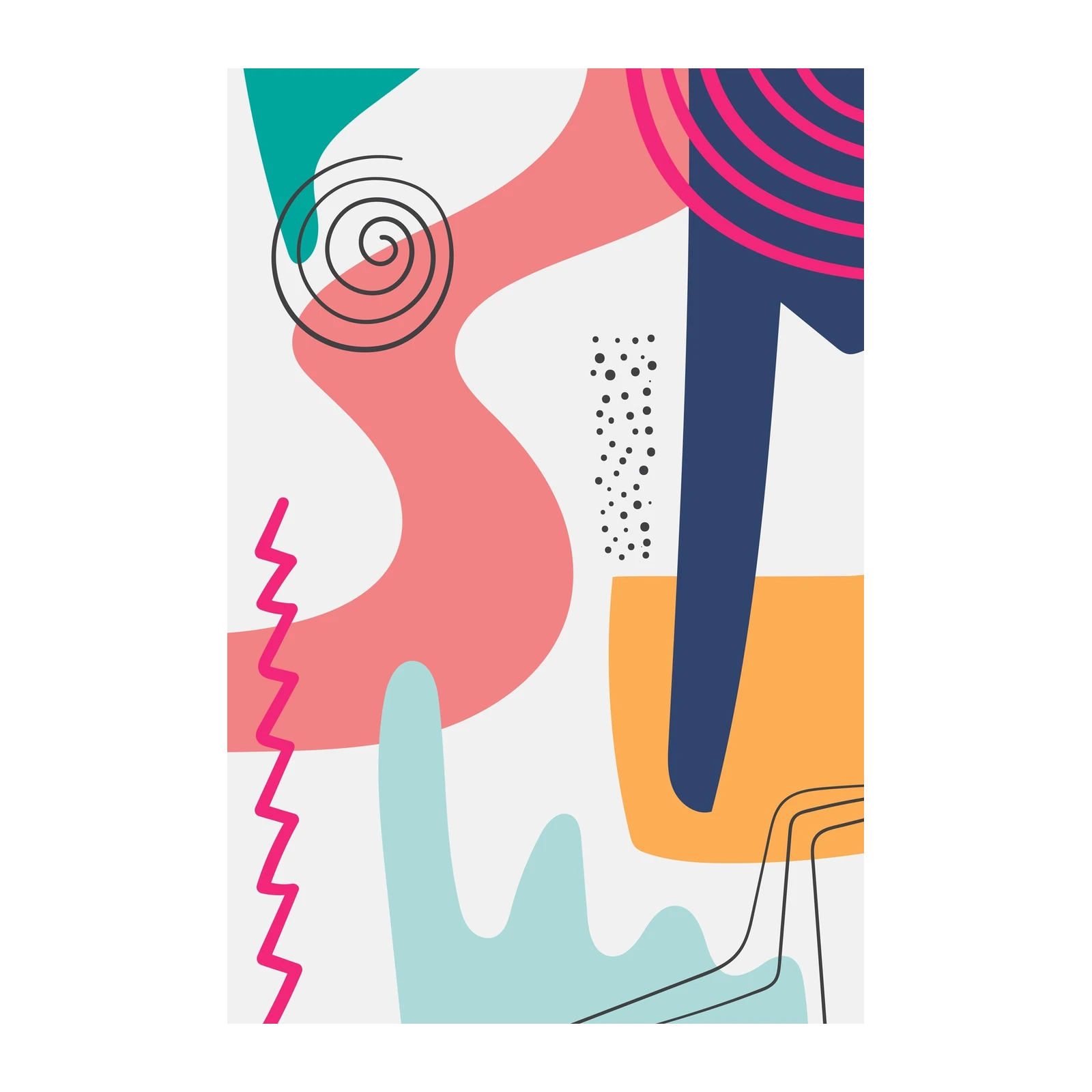 Vibrant Abstract Shapes Wall Art