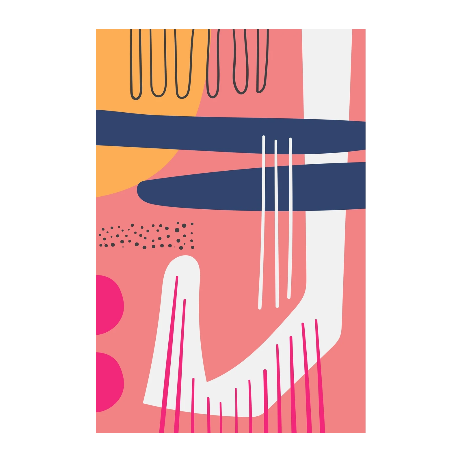 Mid-Century Modern Abstract Shapes Wall Art