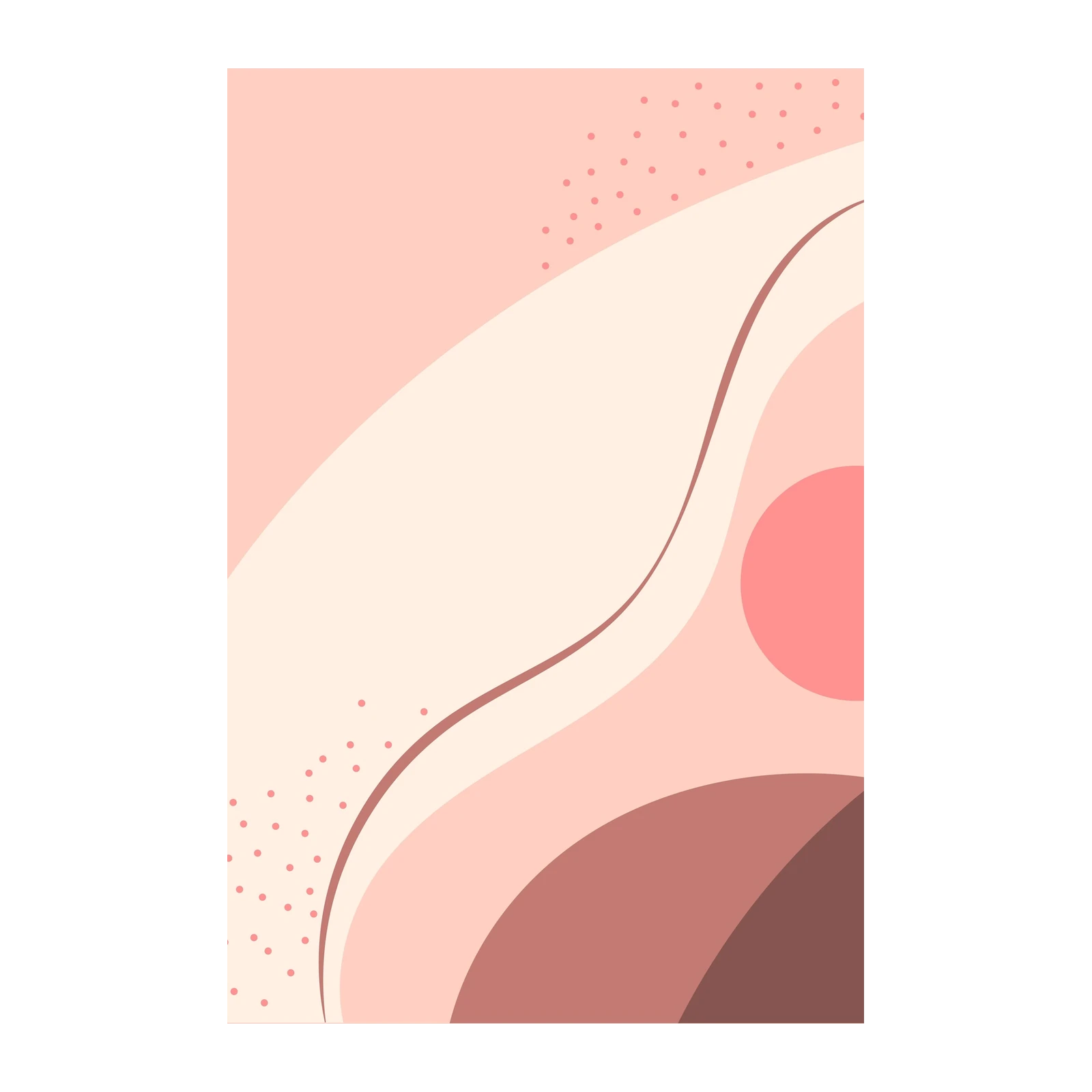 Soft Blush Waves Abstract Wall Art