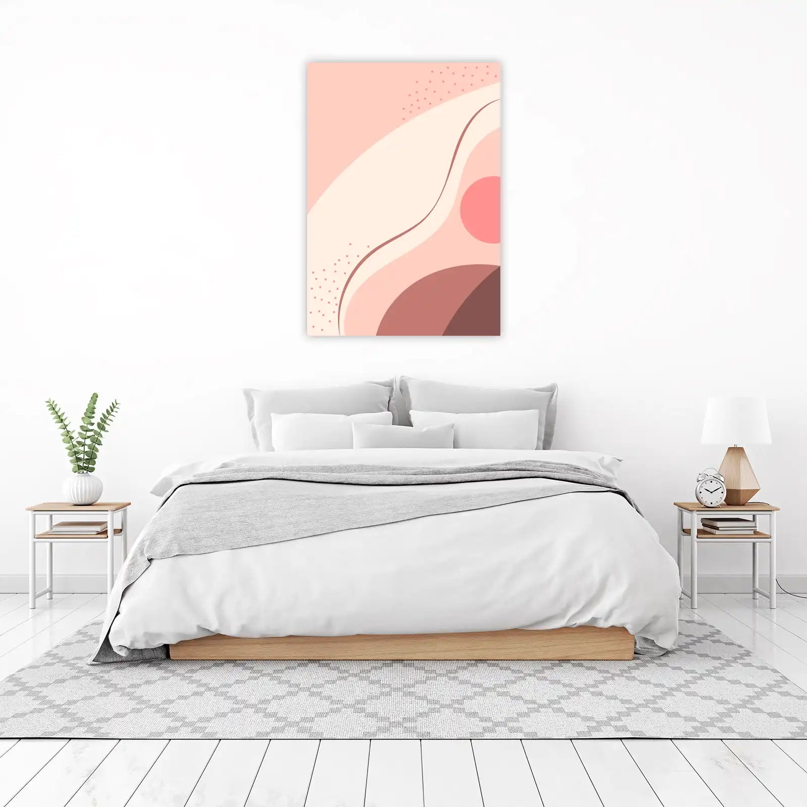 Soft Blush Waves Abstract Wall Art