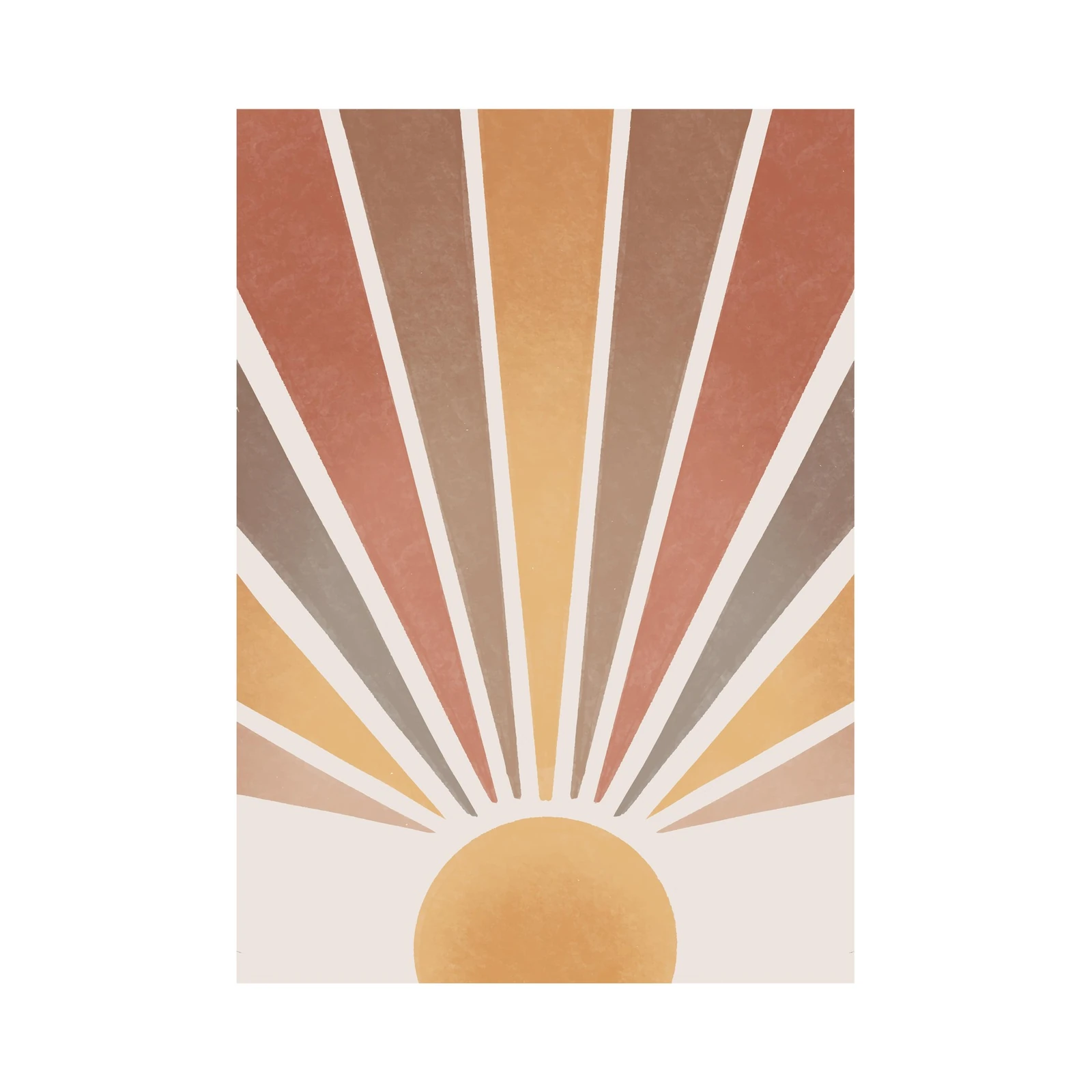 Boho Sunburst Abstract Wall Art