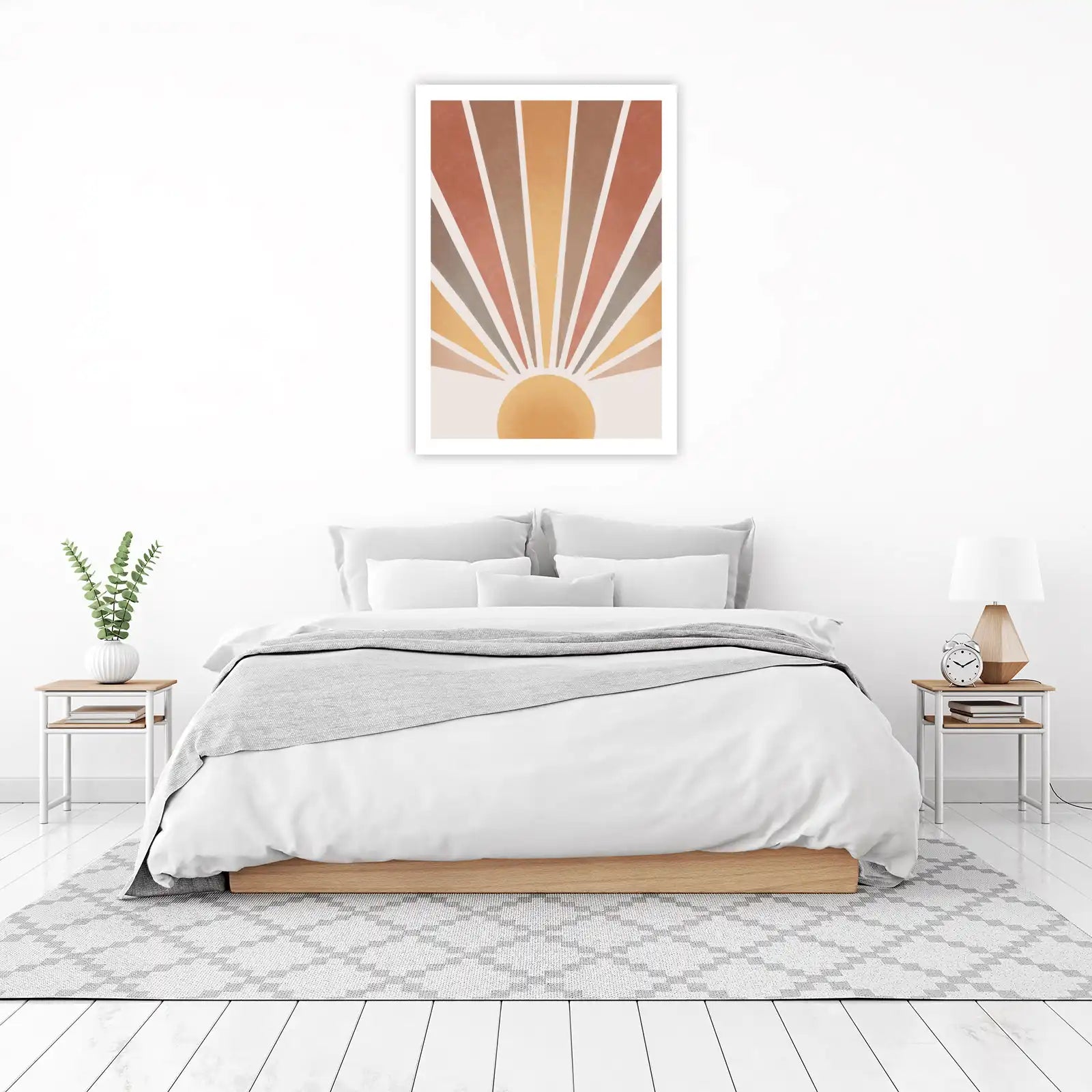 Boho Sunburst Abstract Wall Art