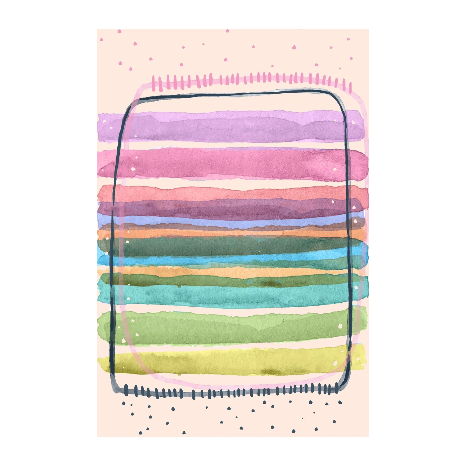 Pastel Rainbow Abstract Stripes Wall Art