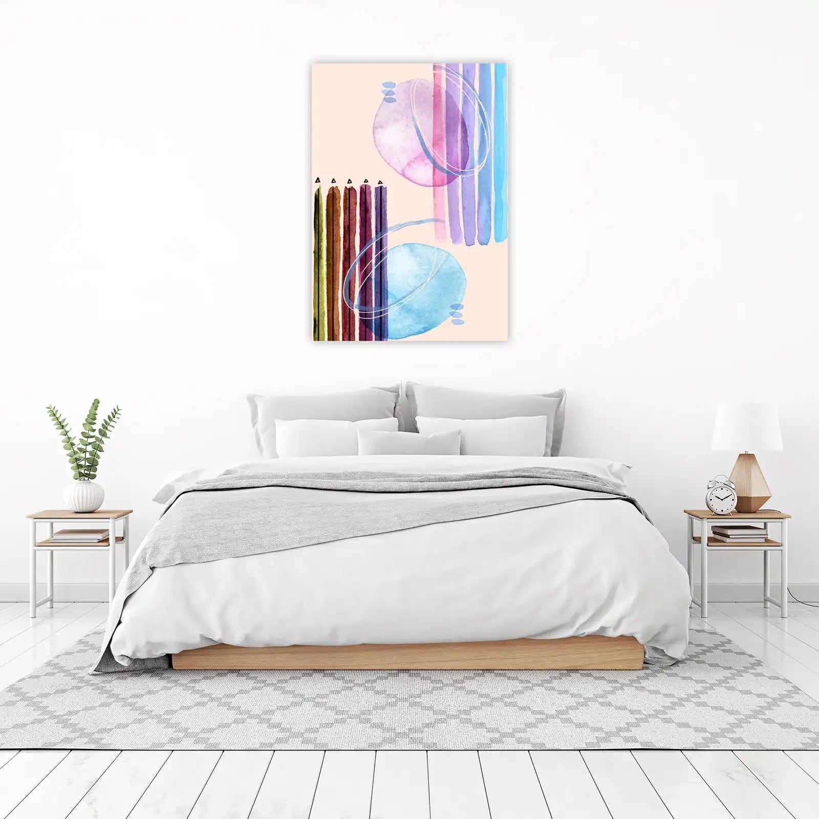 Abstract Watercolor Strokes Wall Art