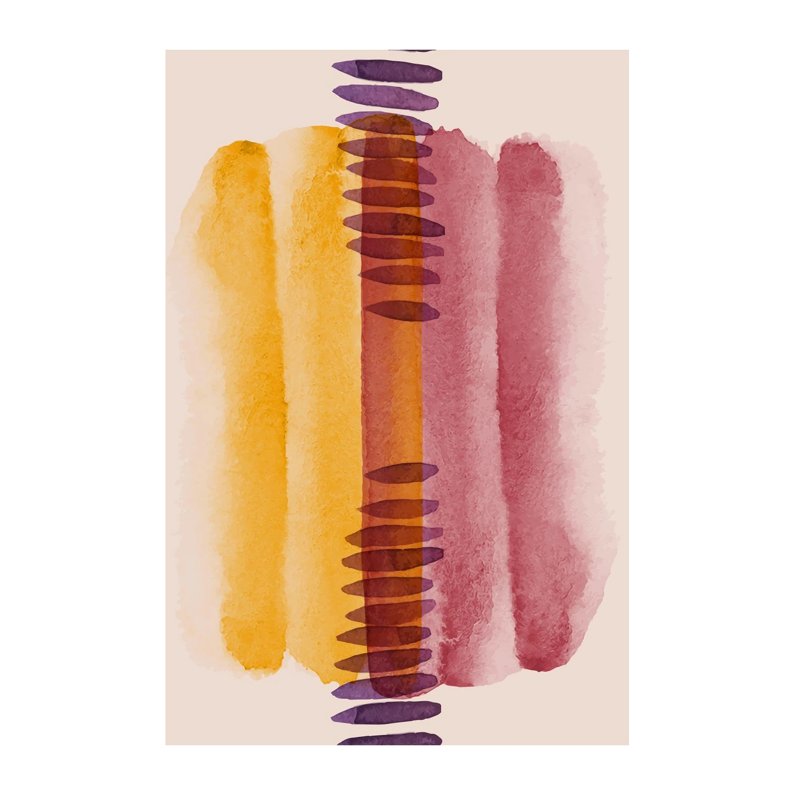 Abstract Watercolor Brush Strokes Wall Art