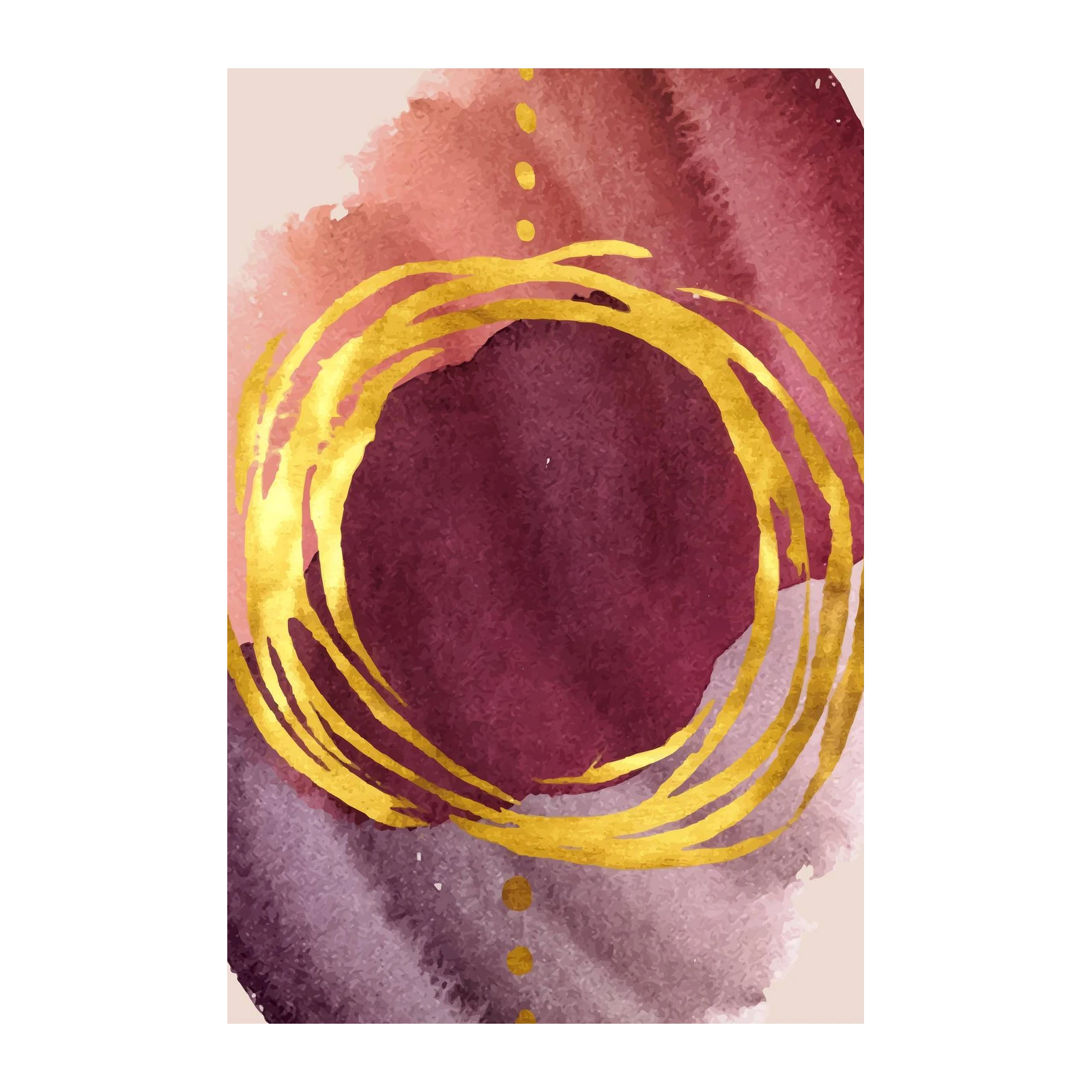 Abstract Gold Swirl Watercolor Wall Art