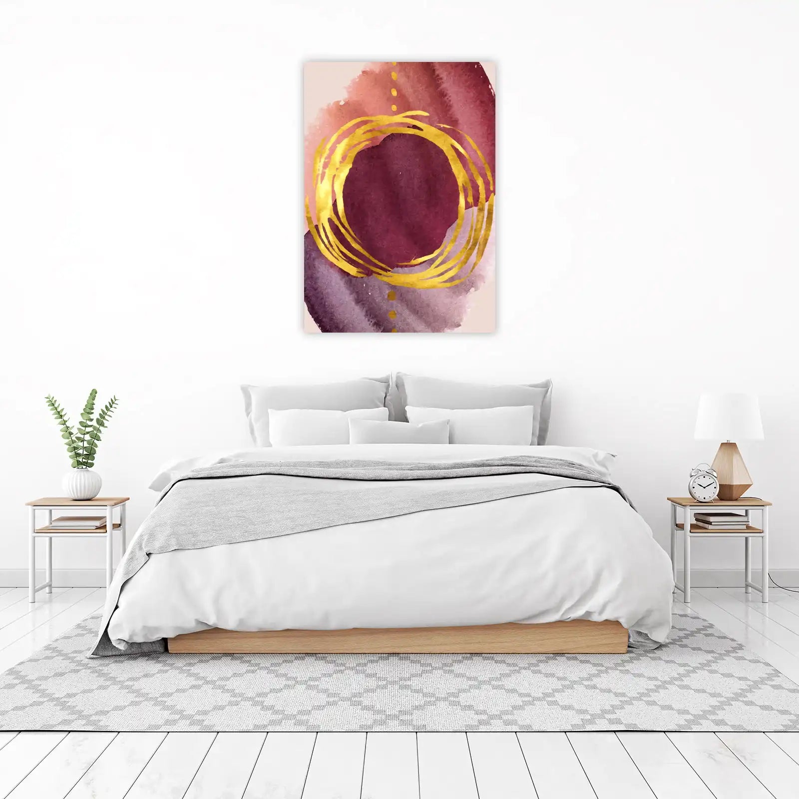 Abstract Gold Swirl Watercolor Wall Art