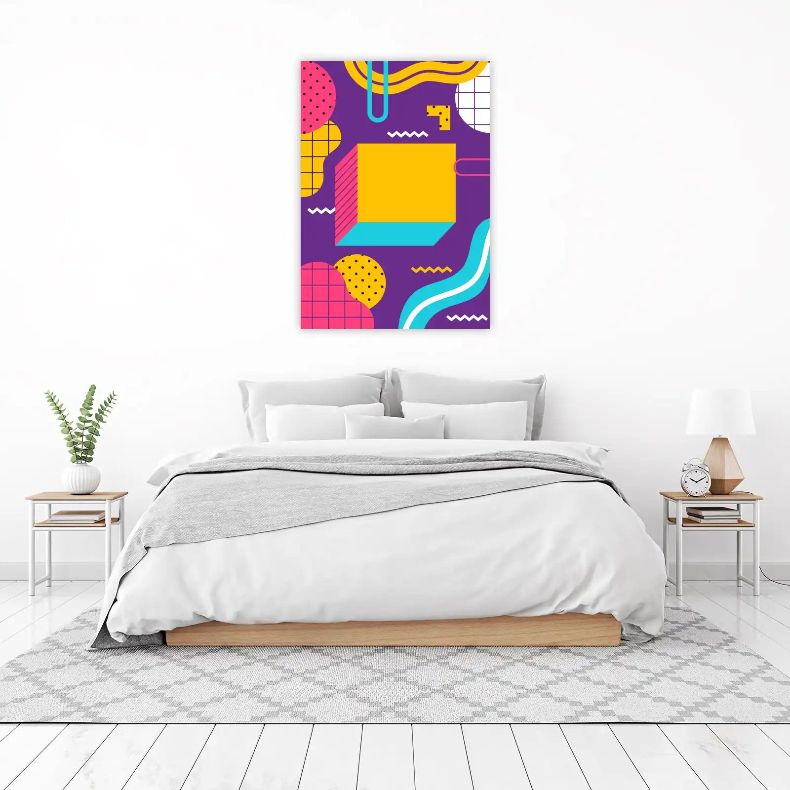 Retro Memphis Style Geometric Art Wall Art