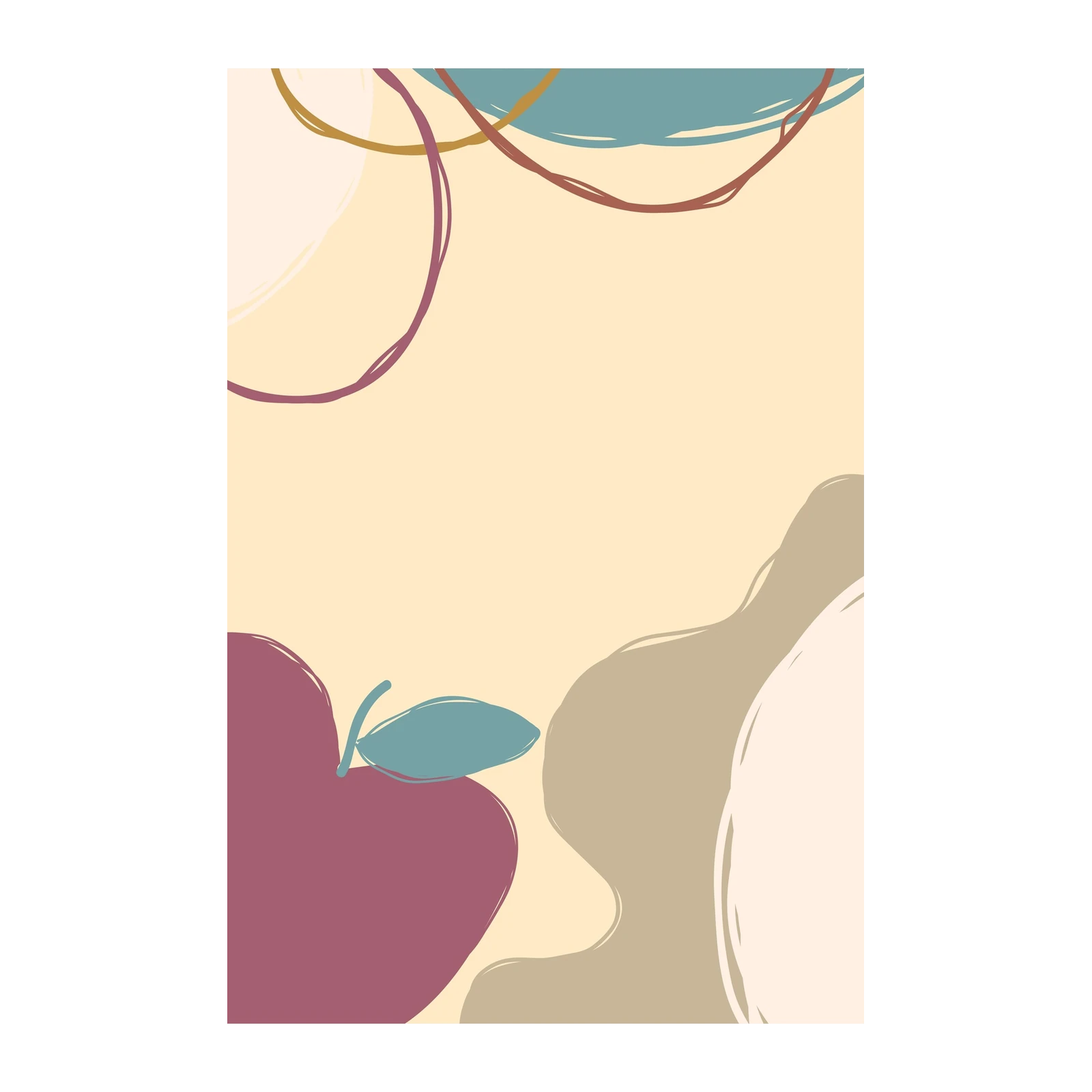 Modern Abstract Fruit Vibes Wall Art