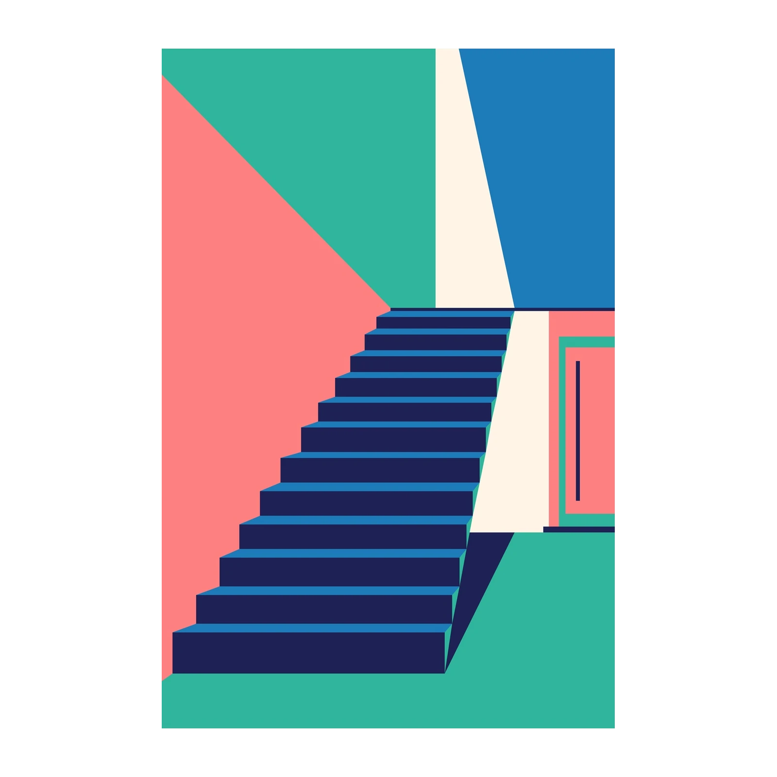 Geometric Stairway Wall Art for Modern Interiors