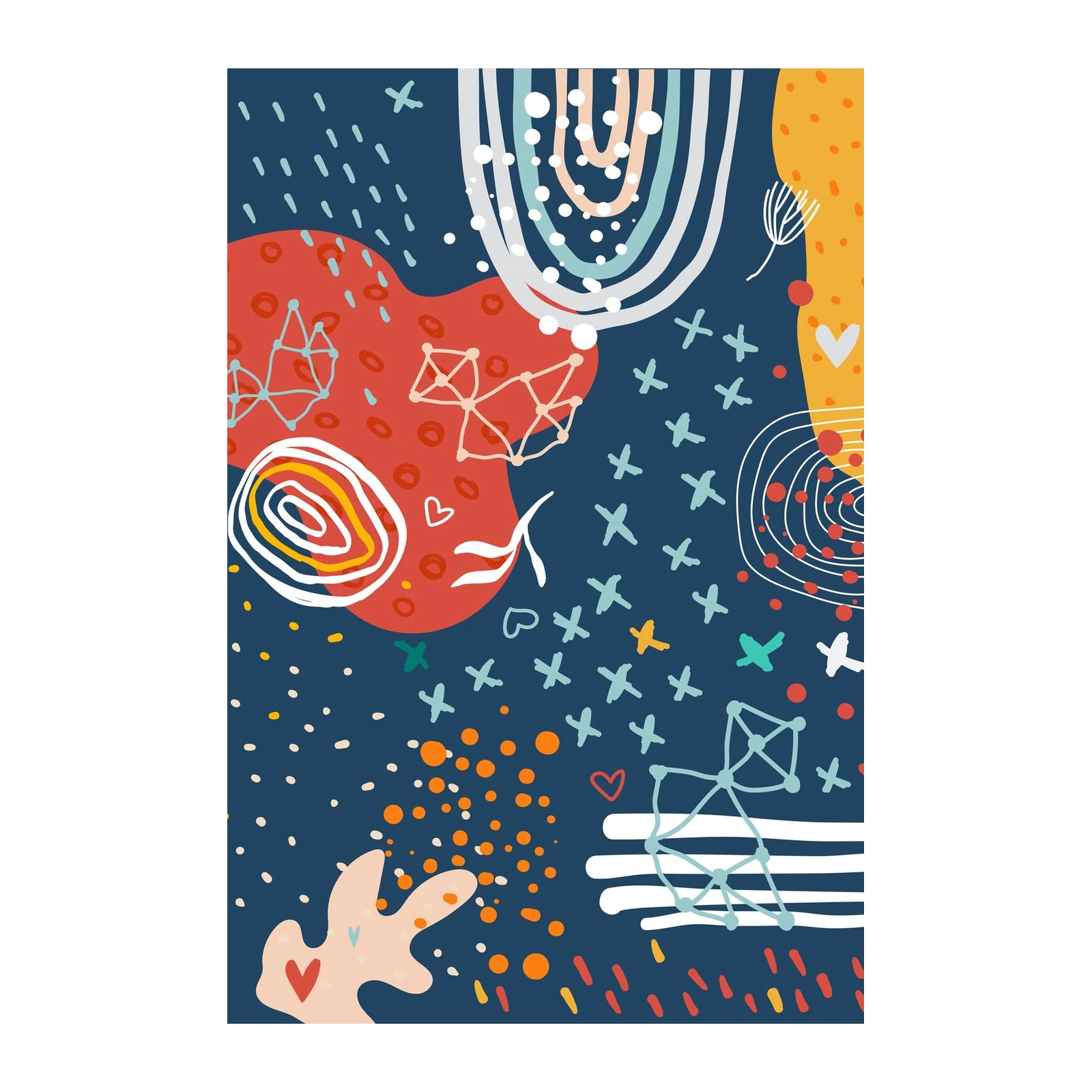 Abstract Doodles & Shapes Wall Art