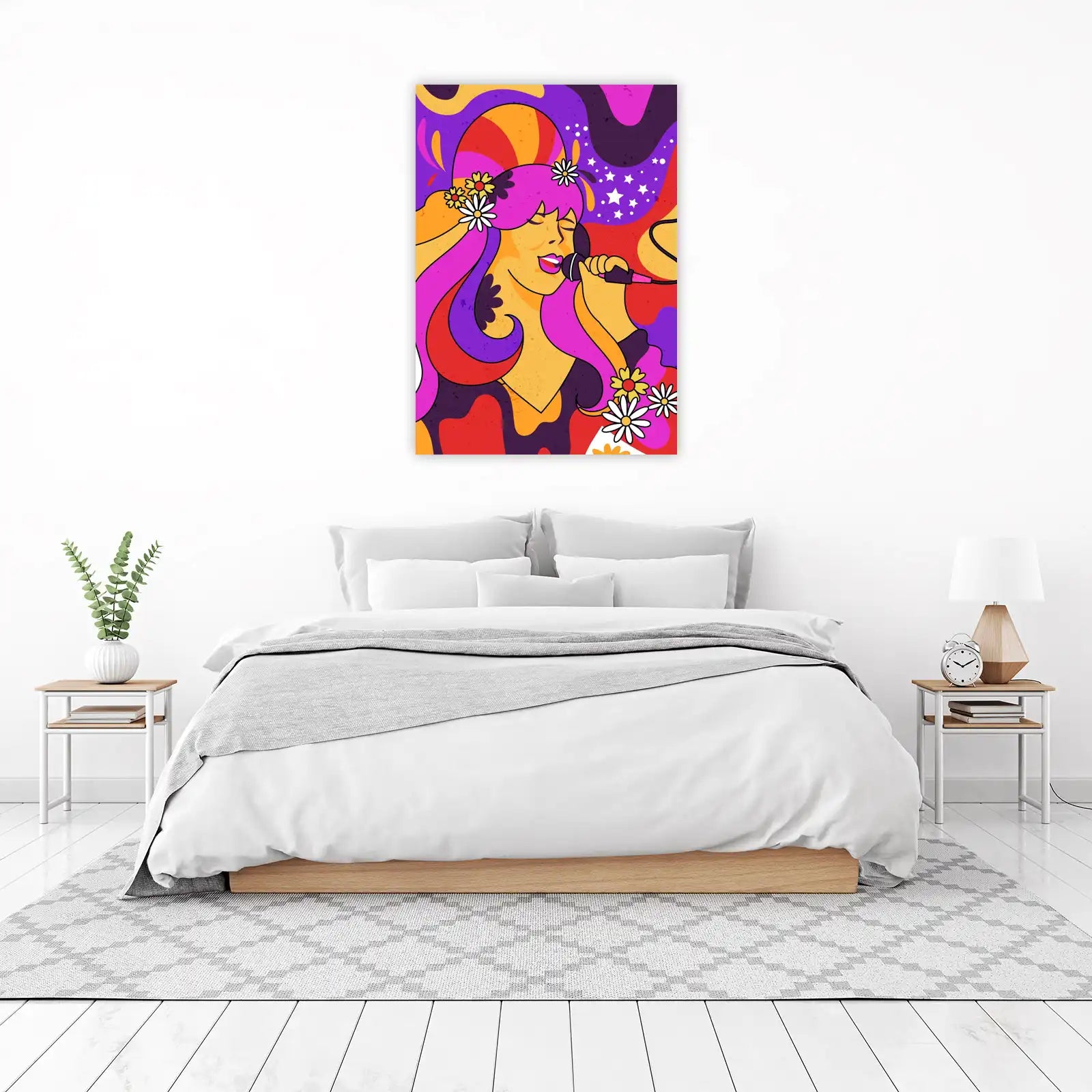 Psychedelic Singer Flower Power Wall Art