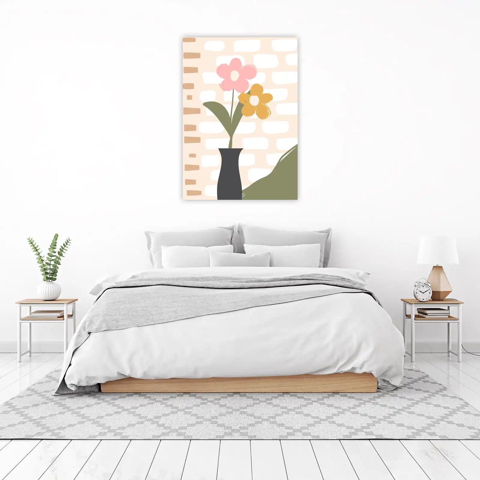 Abstract Floral Vase Wall Art - Modern Boho Wall Art